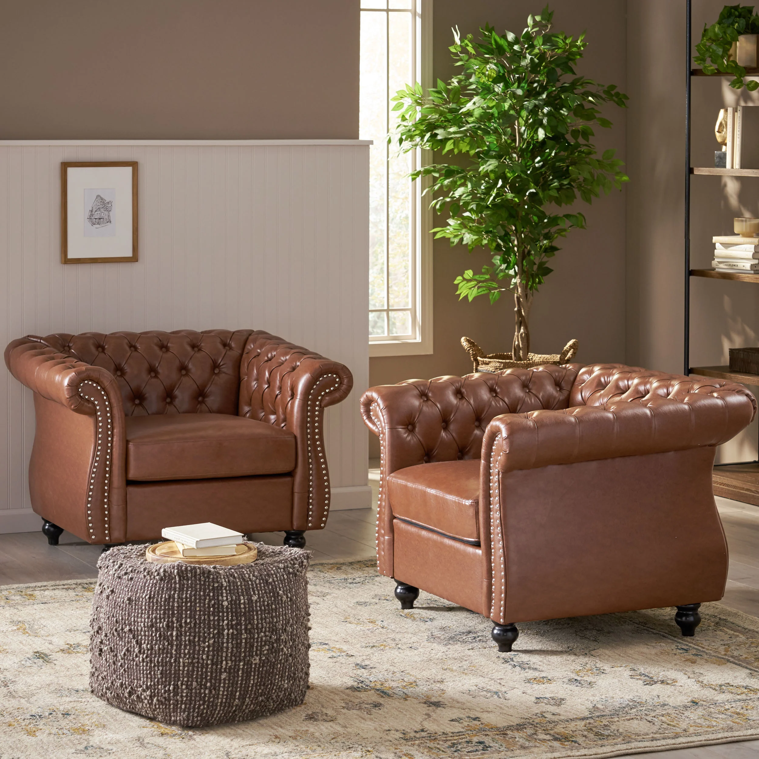 Madelena Traditional Chesterfield Club Chairs (Set of 2) - furnishings