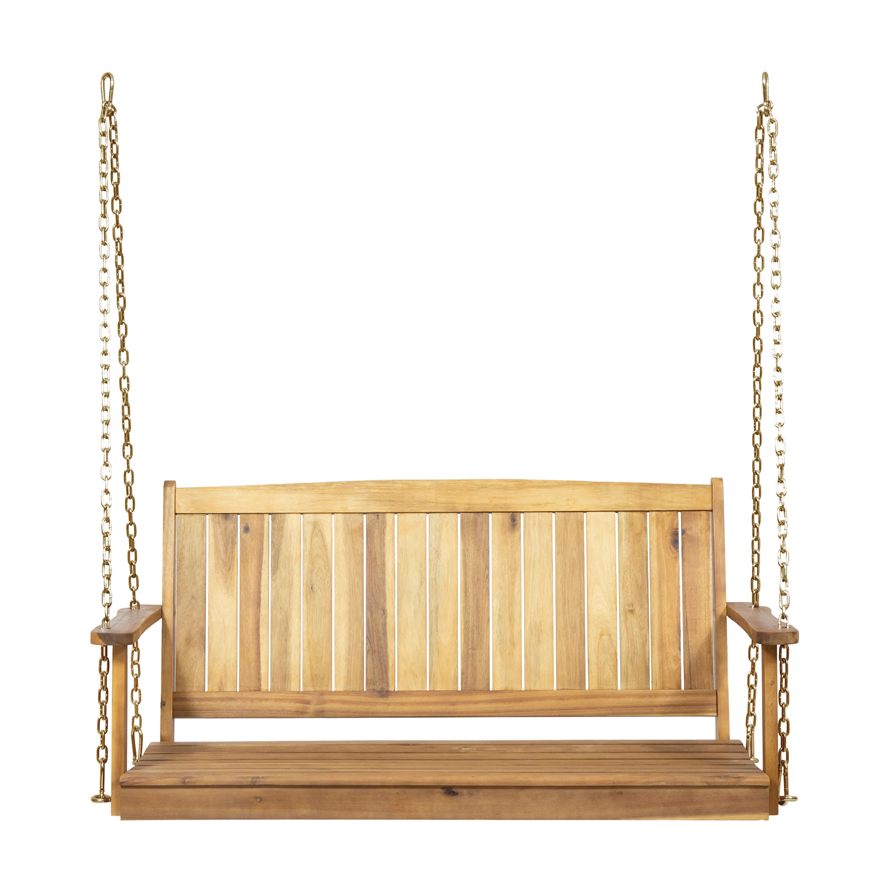 Lilith Outdoor Aacia Wood Porch Swing - furnishings