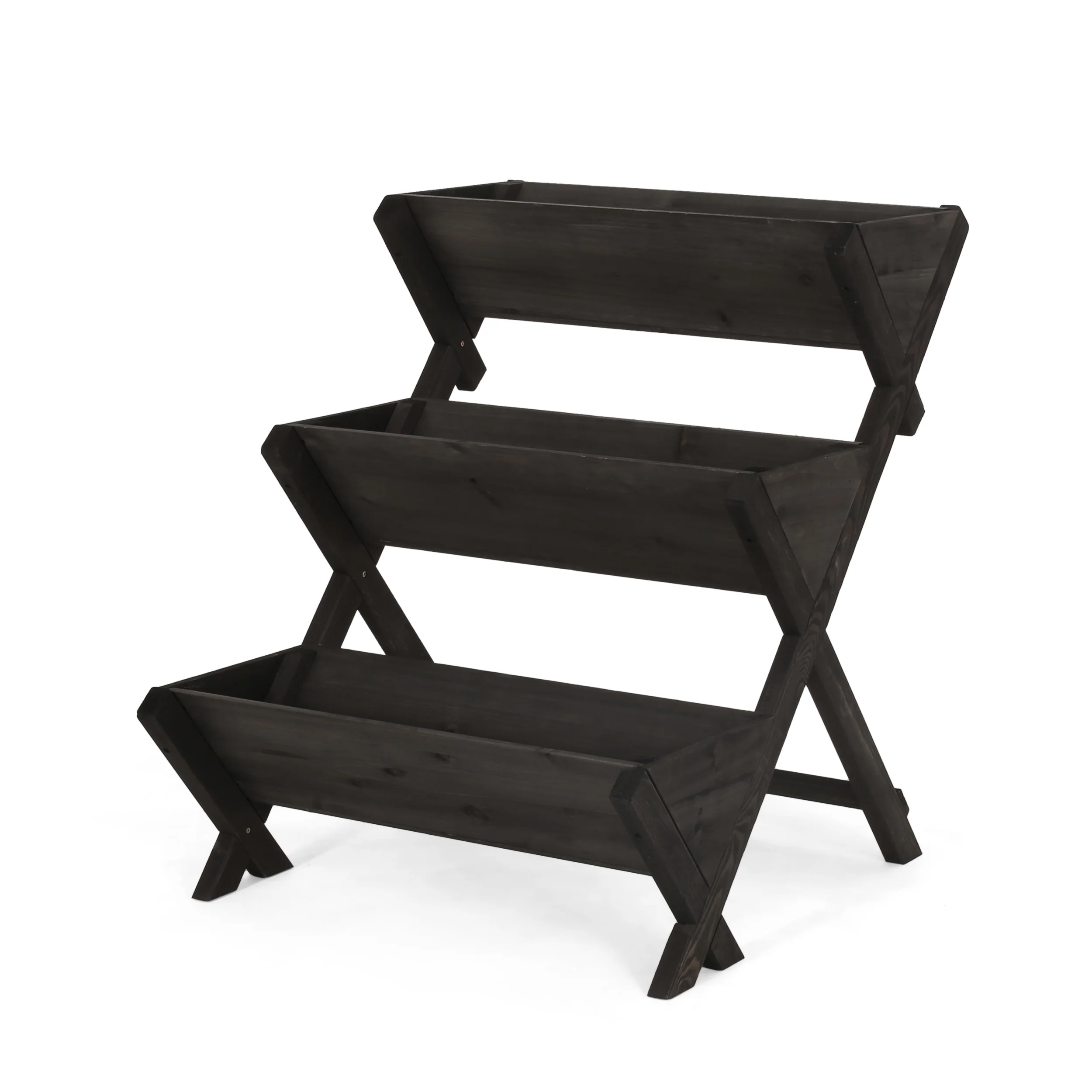 Regina Outdoor Firwood 3 Tiered Plant Stand - furnishings