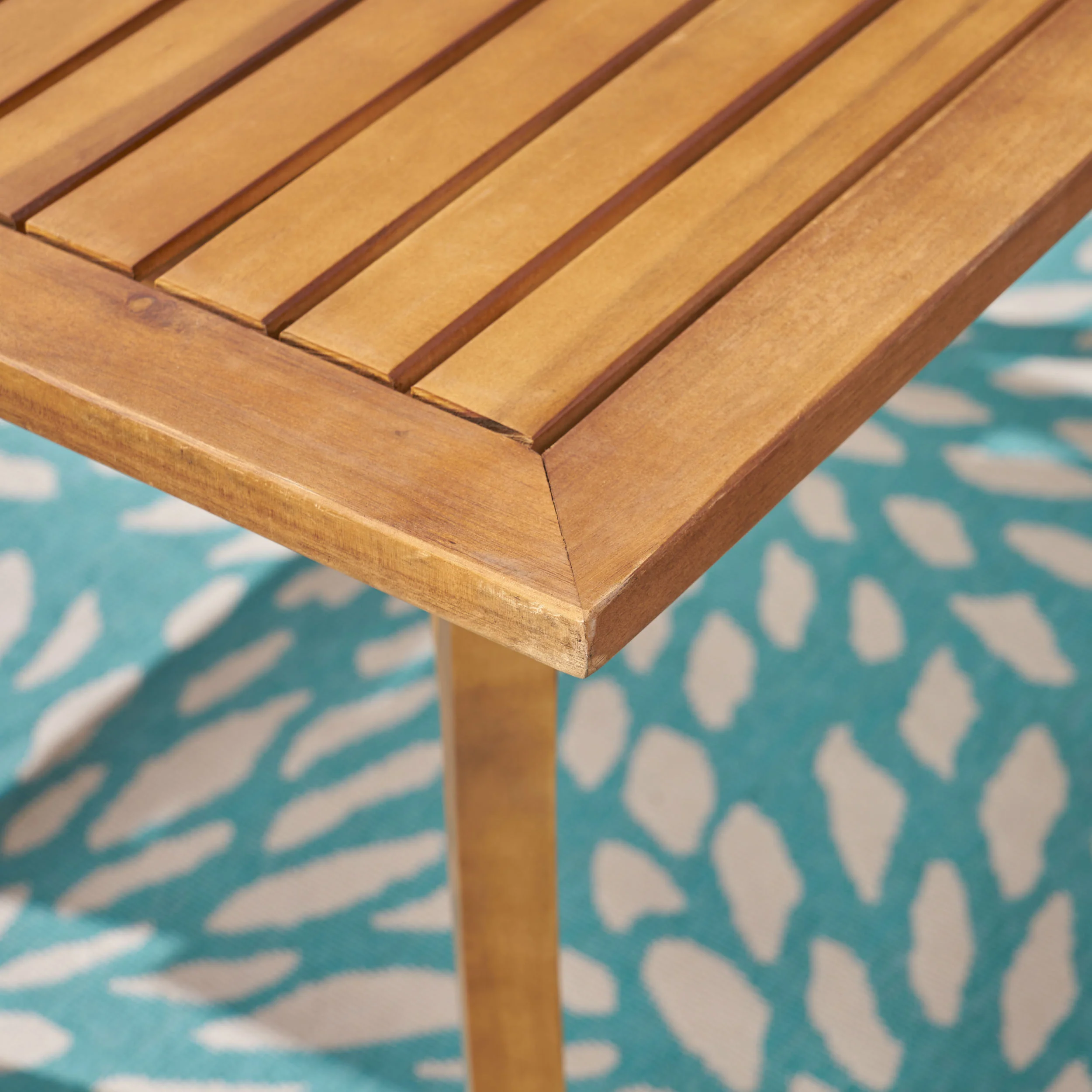 Kaur Outdoor Acacia Wood 7 Piece Dining Set with Mesh Seats - furnishings