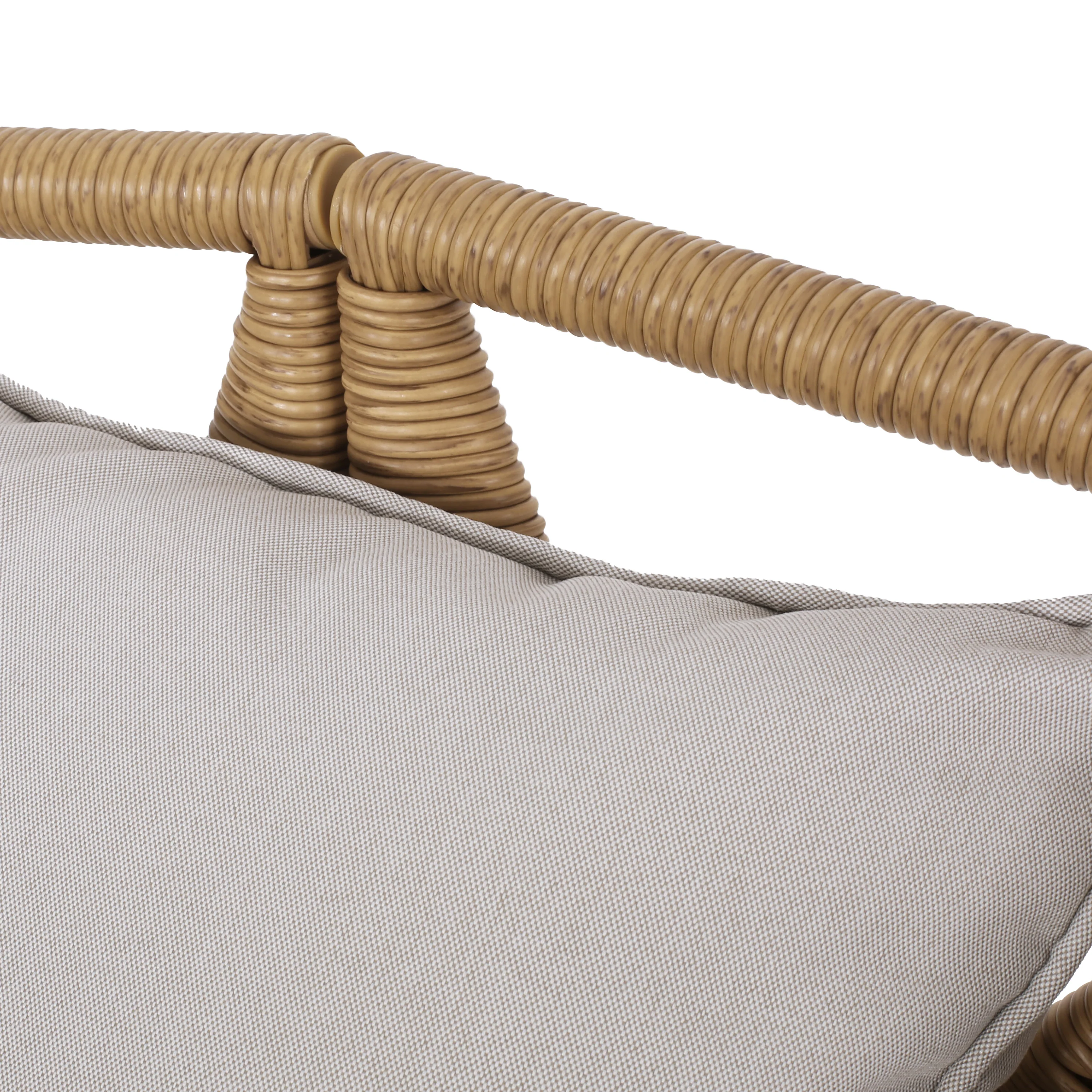 Homan Outdoor Wicker Daybed with Pillows, Light Brown and Beige - furnishings