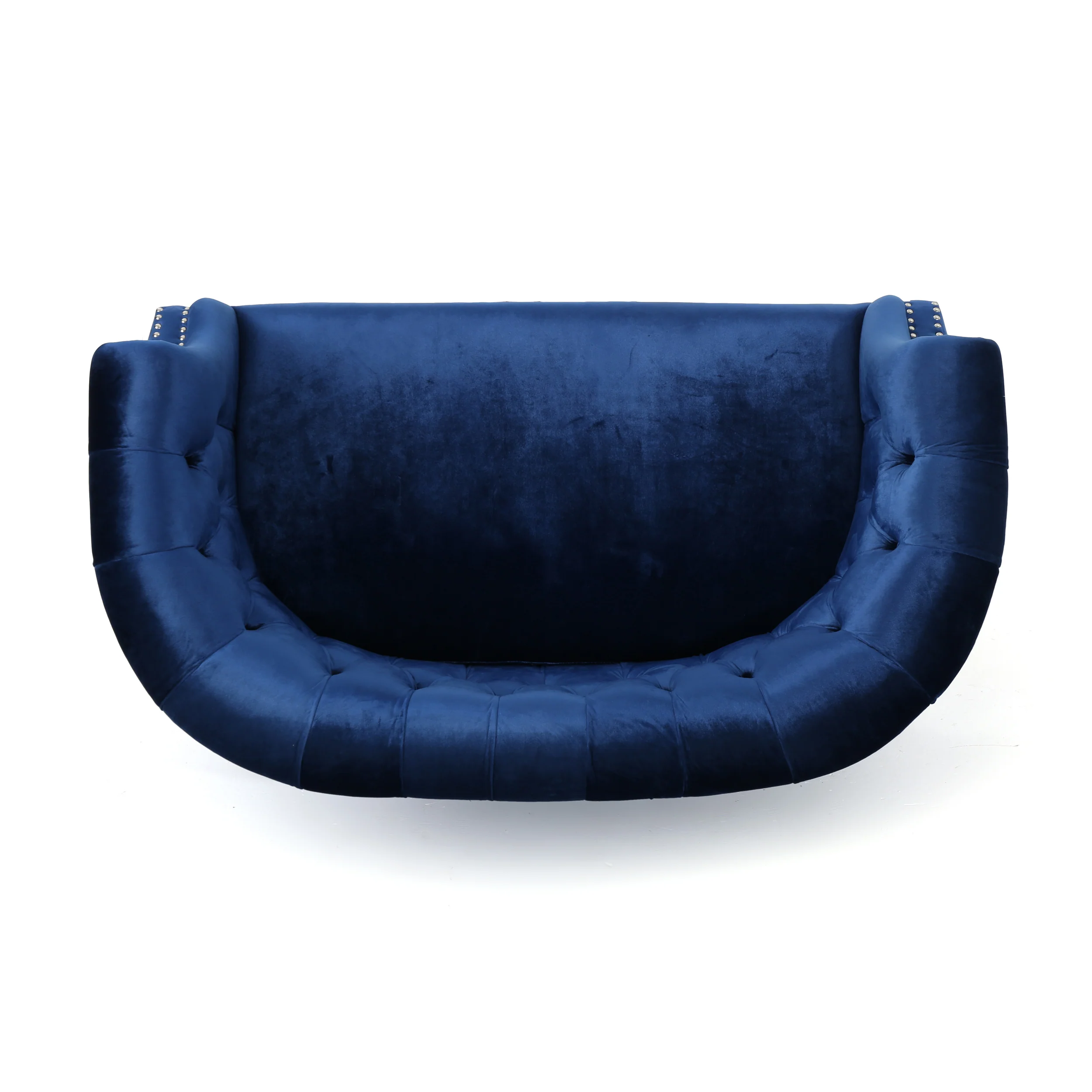 Melaina Tufted Scroll Arm New Velvet Loveseat - furnishings