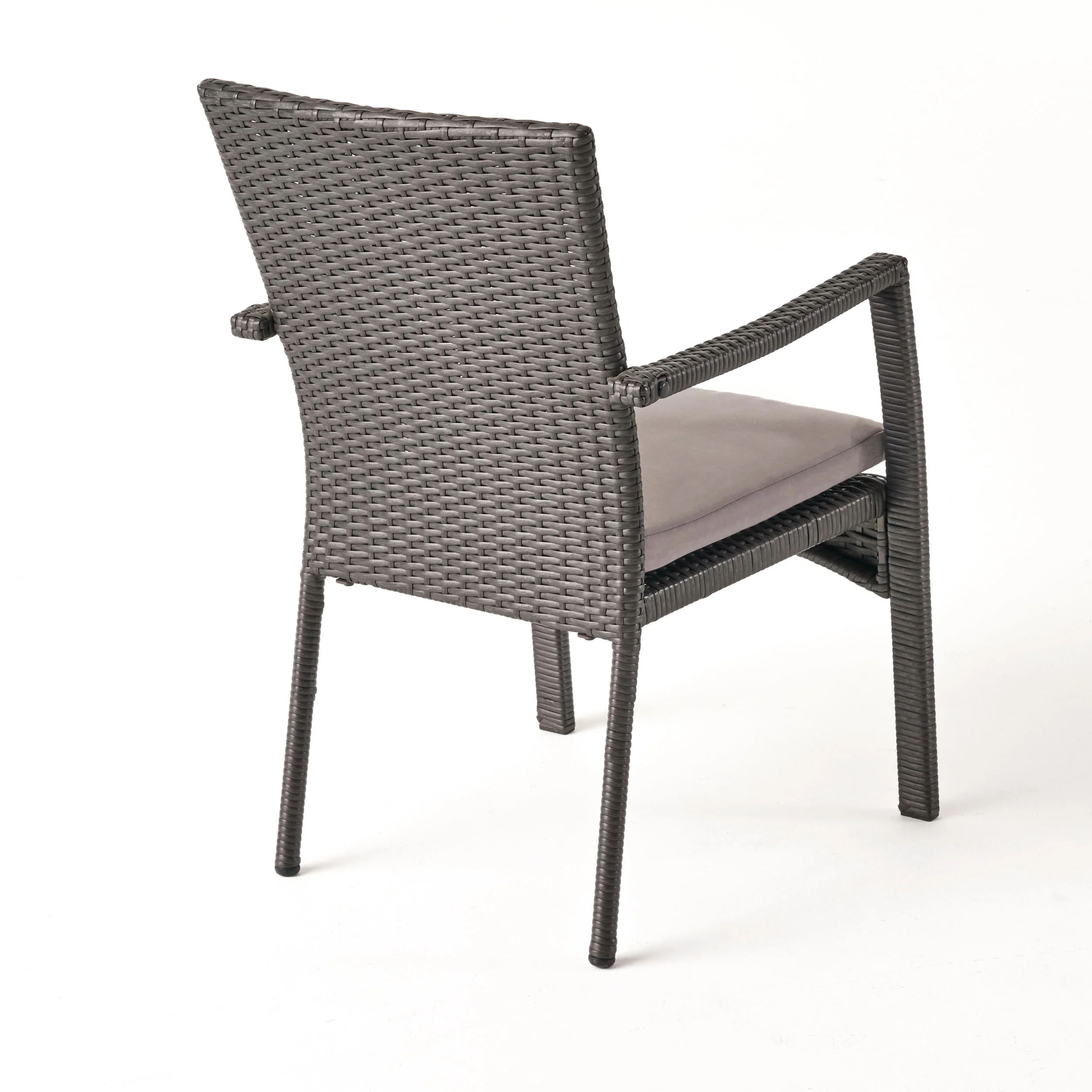 Maise Outdoor 8 Seater Expandable Wood and Wicker Dining Set, Gray - furnishings