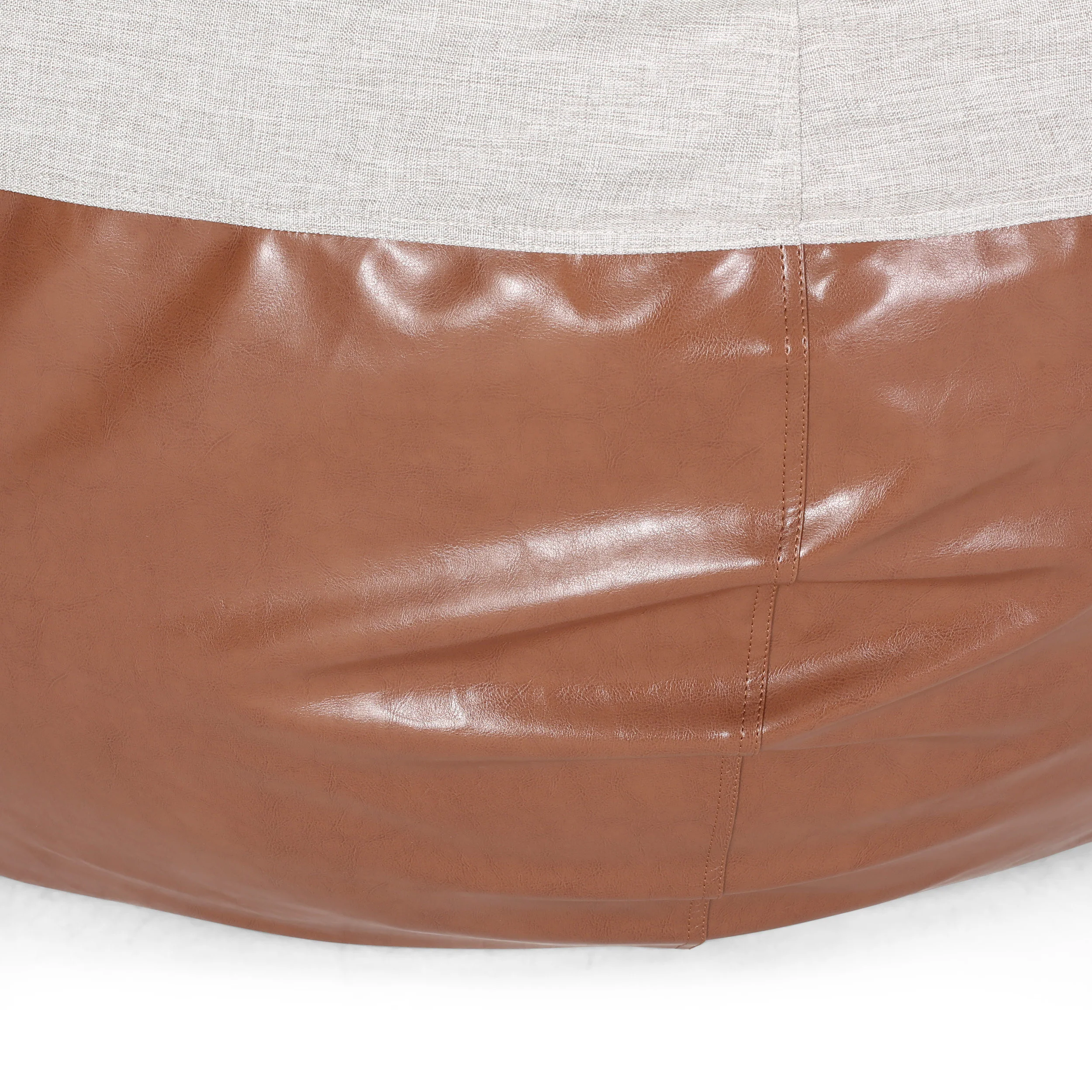 Meagher Modern 5 Foot Two Toned Fabric and Faux Leather Bean Bag - furnishings