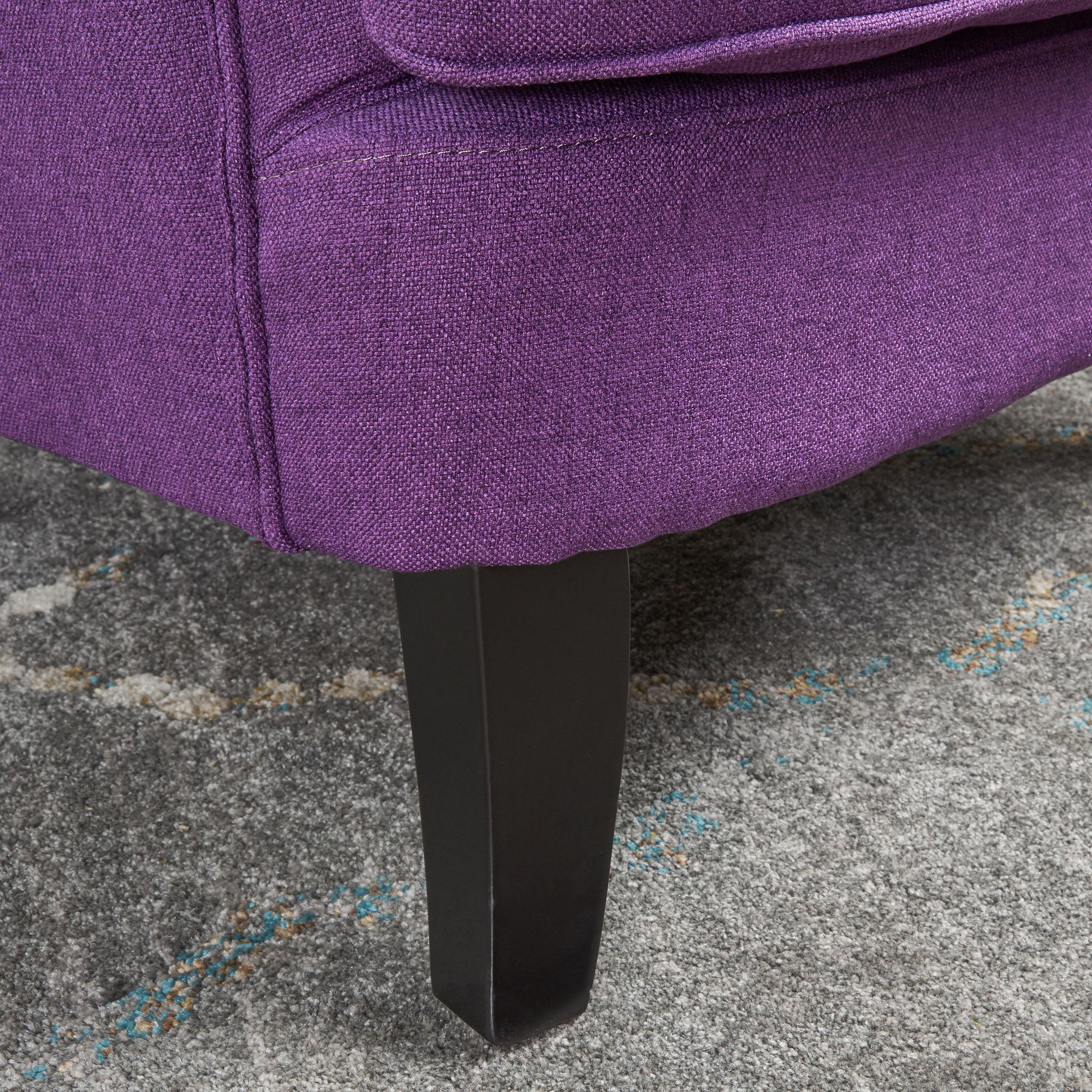 Annelia Contemporary Button Tufted Upholstered Fabric Club chair w/ Piped Edges - furnishings