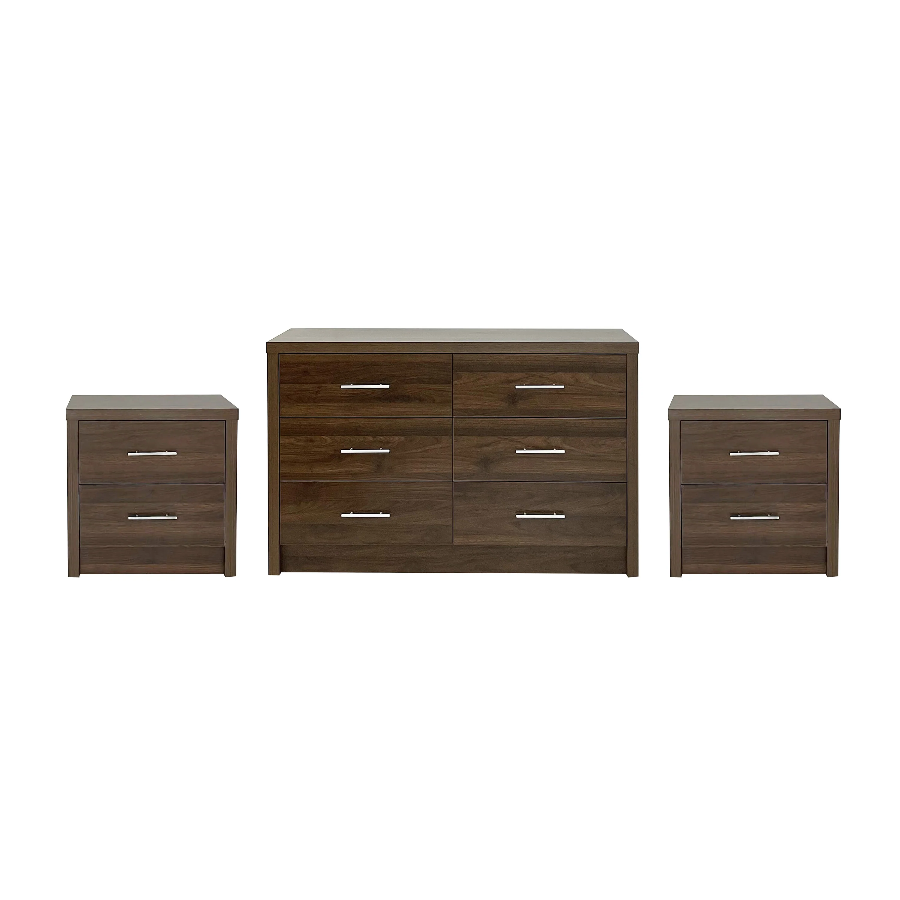 Marlette Modern 3 Piece Double Dresser and Nightstand Bedroom Set - furnishings