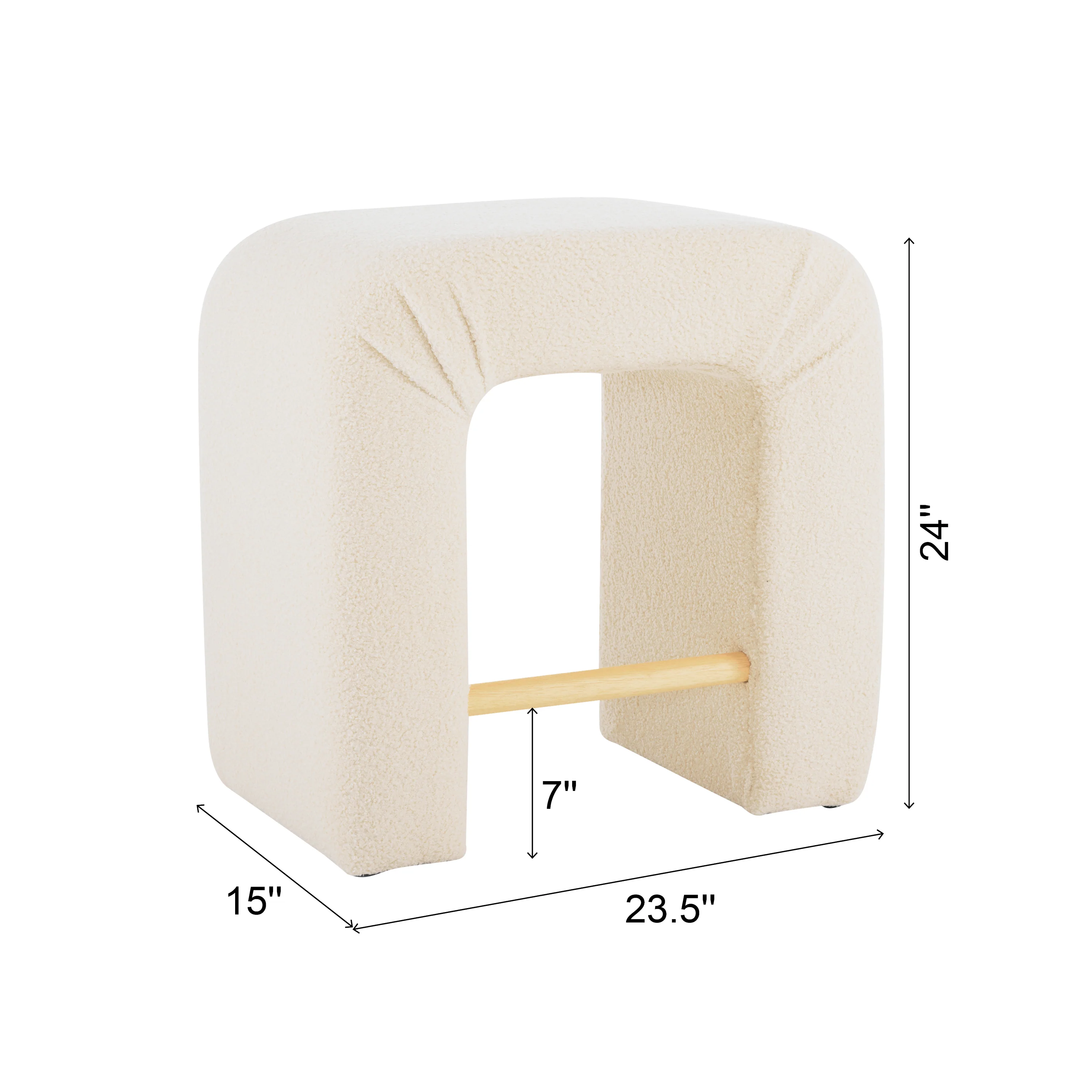 Ridgea Upholstered Boucle Stools with Footrest - furnishings