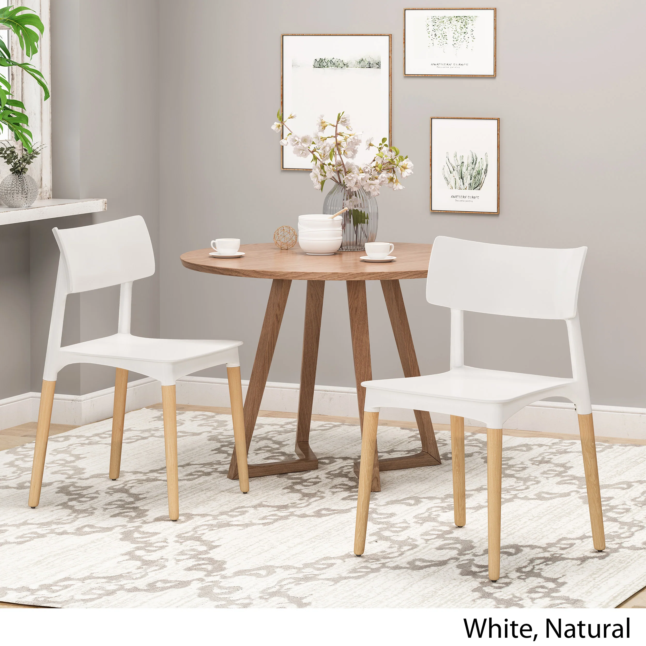 Isabel Modern Dining Chair with Beech Wood Legs (Set of 2) - furnishings