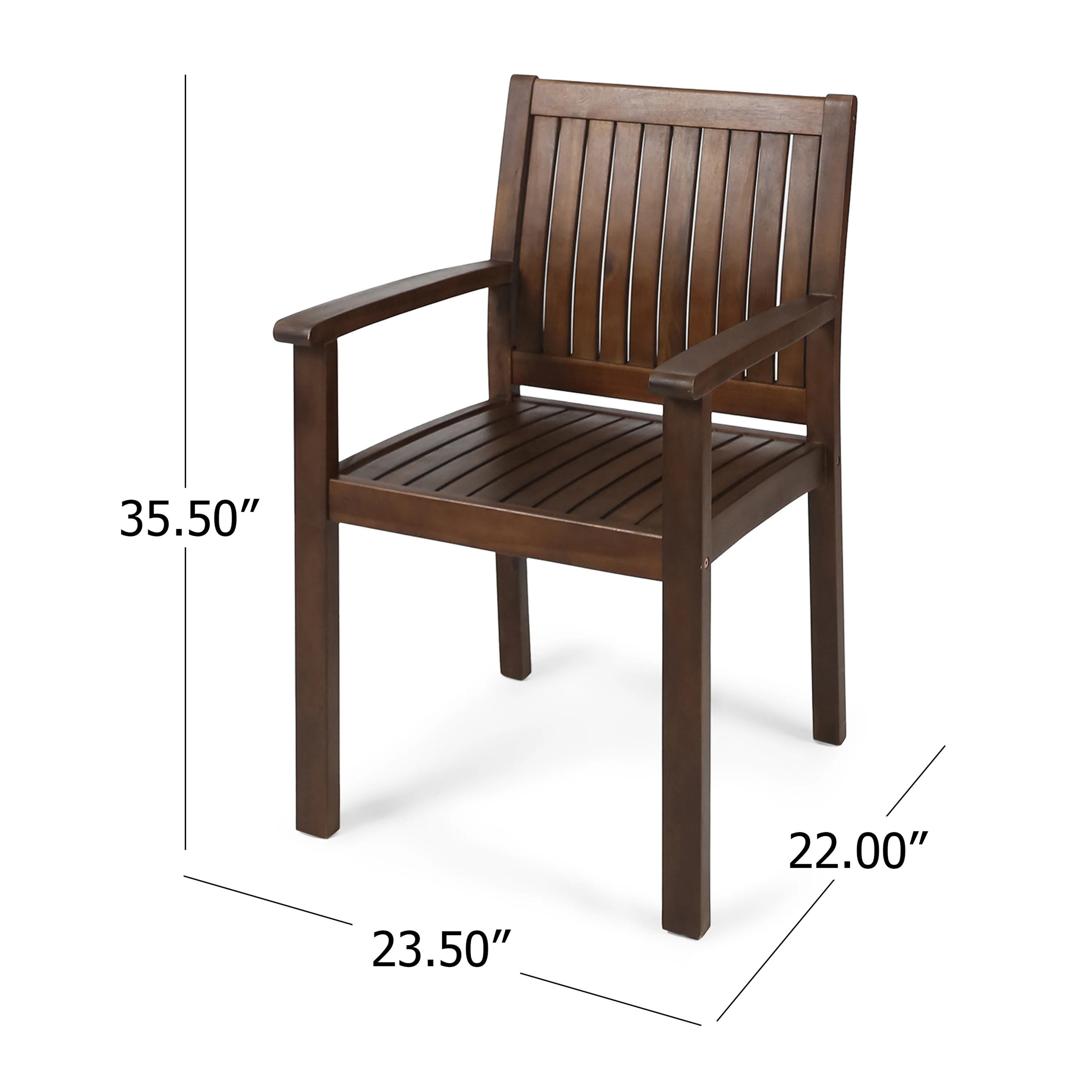 Noe Outdoor 7-Piece Acacia Wood Dining Set, Dark Brown and White - furnishings