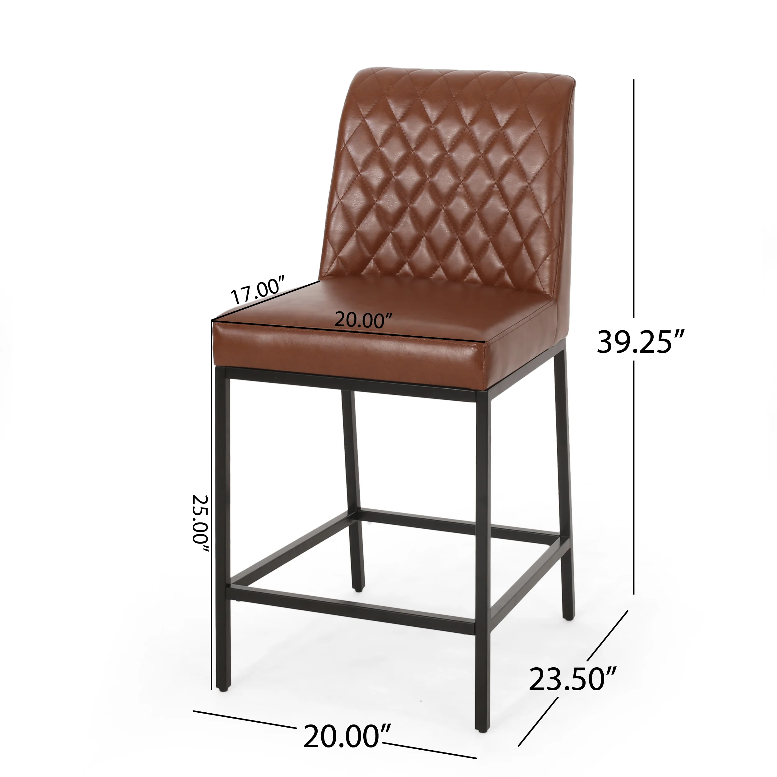 Lansing Contemporary Diamond Stitch Counter Stools, Set of 2 - furnishings