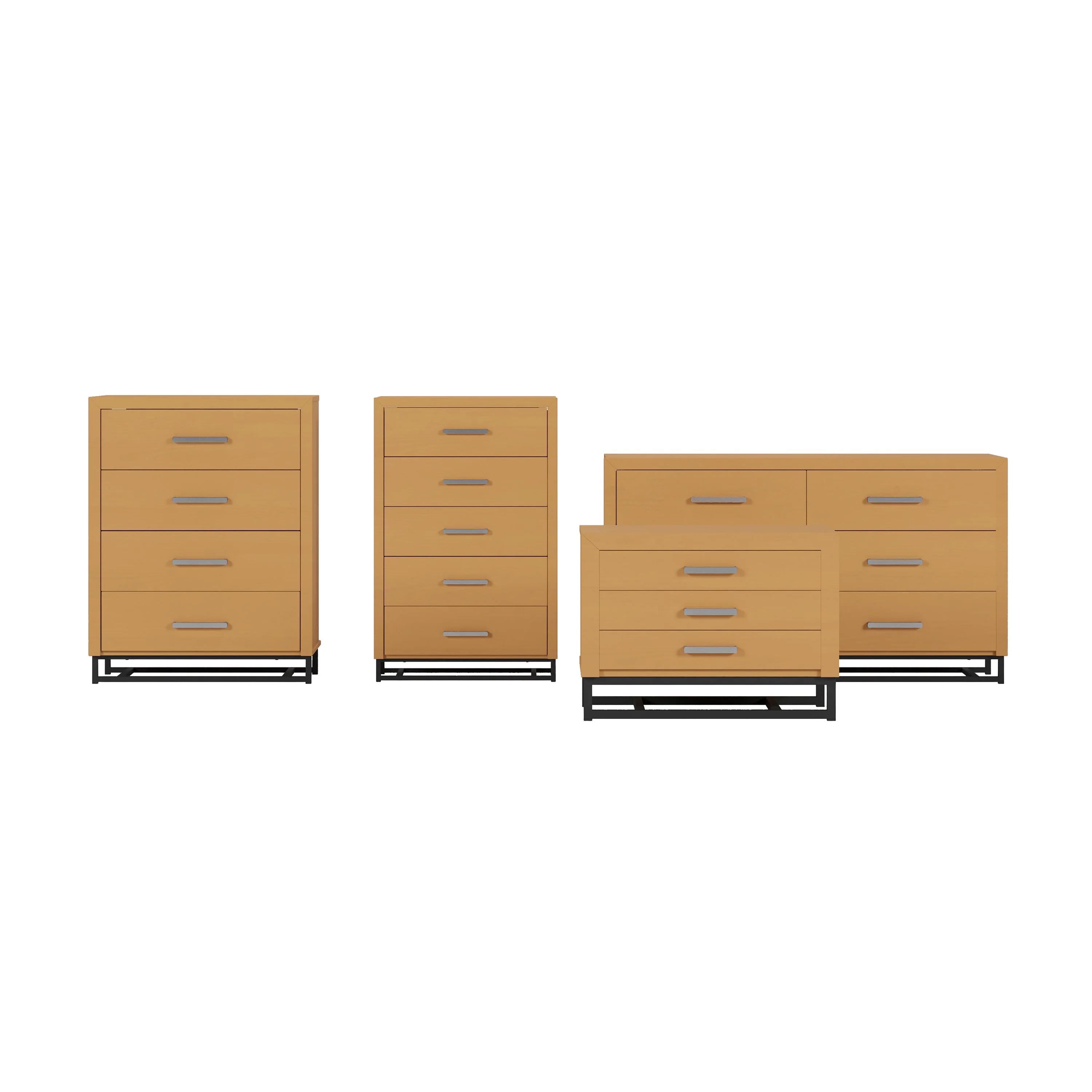 Borah Contemporary Faux Wood 4 Piece Bedroom Set - furnishings