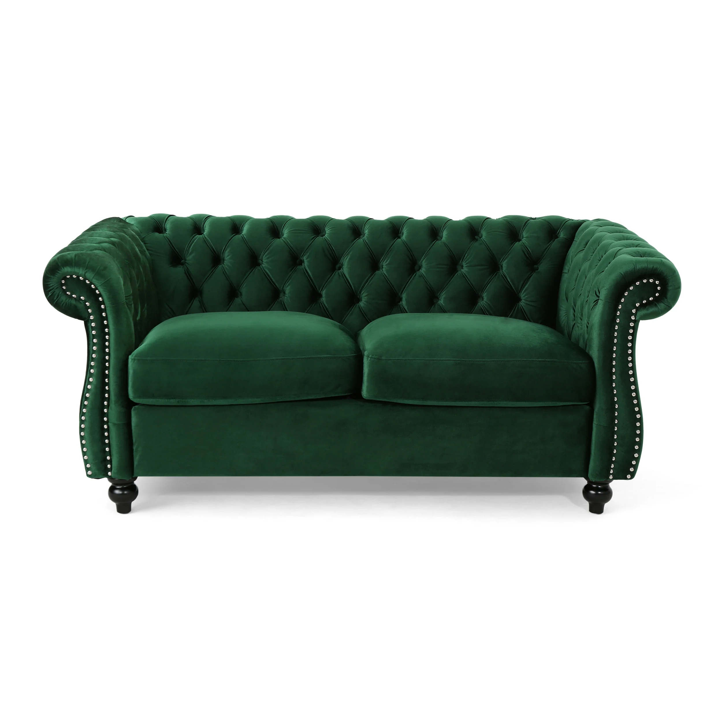 Kyle Traditional Chesterfield Velvet Loveseat Sofa - furnishings