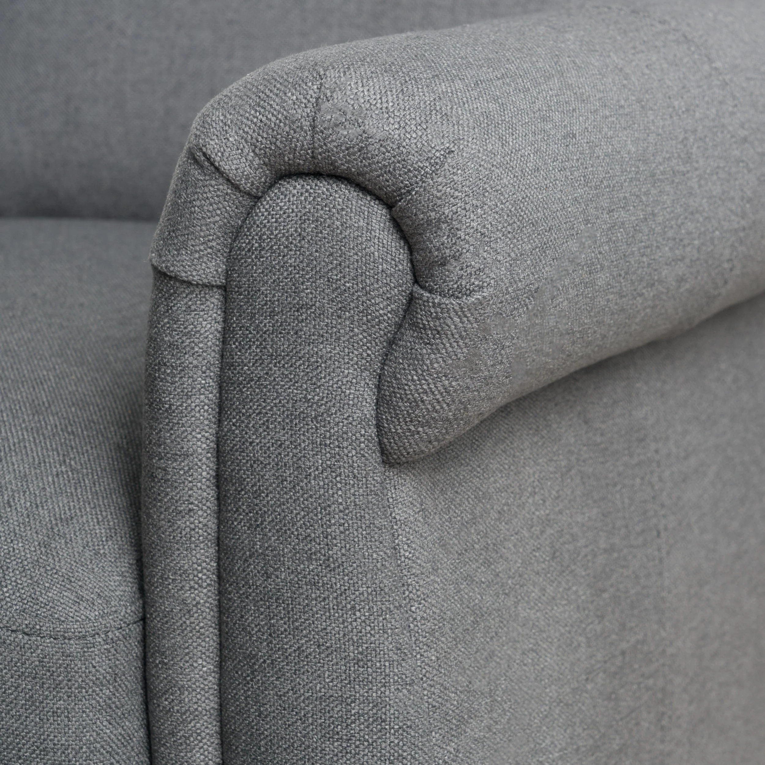 Harrah Charcoal Fabric Upholstered Push-Back Recliner with Scrolled Arms - furnishings