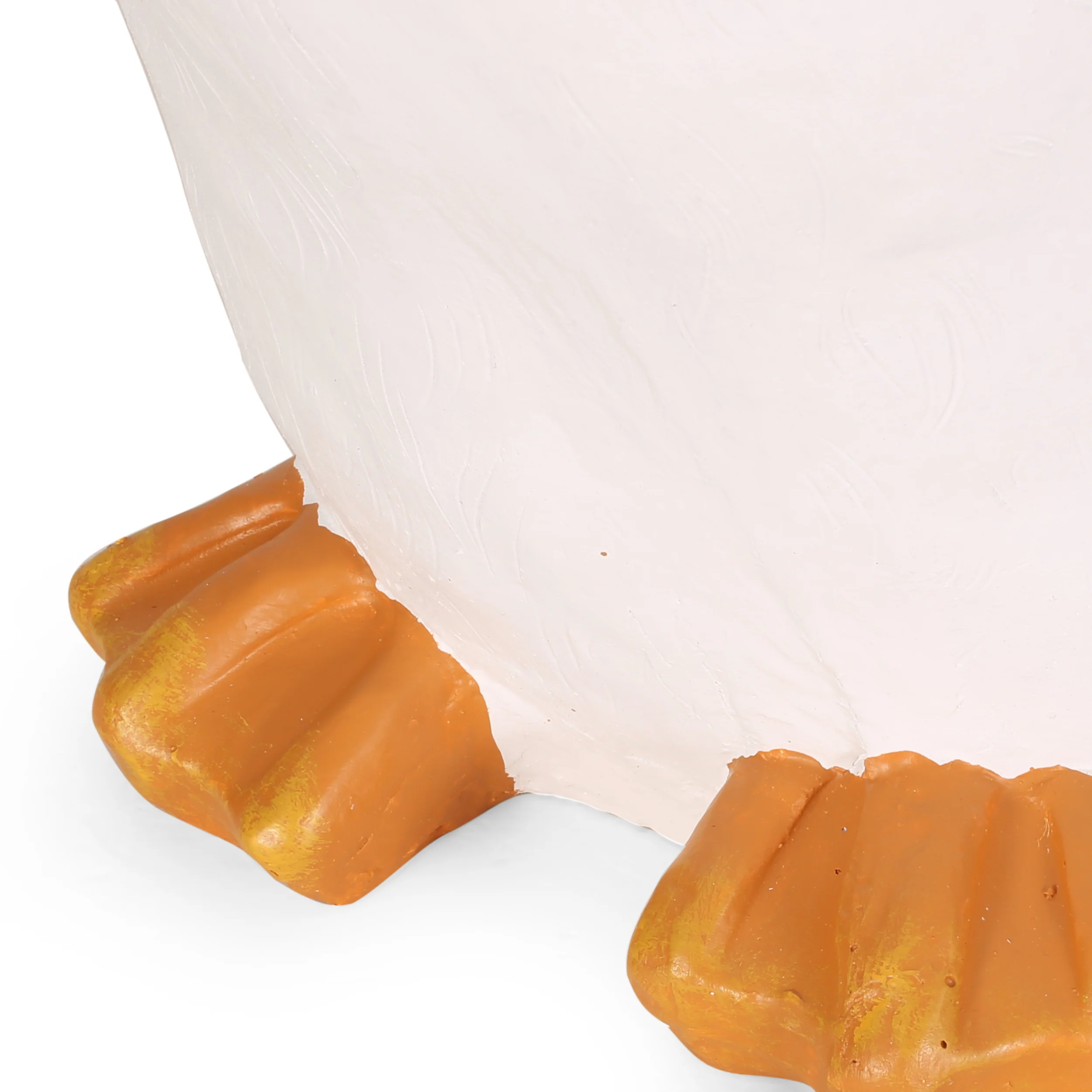 Rafter Outdoor Goose Garden Statue, White and Orange - furnishings