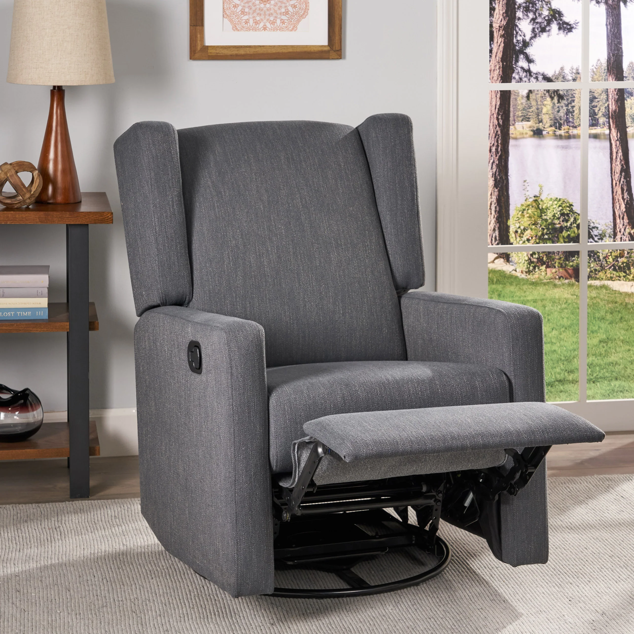 Wafa Upholstered Swivel Recliner - furnishings