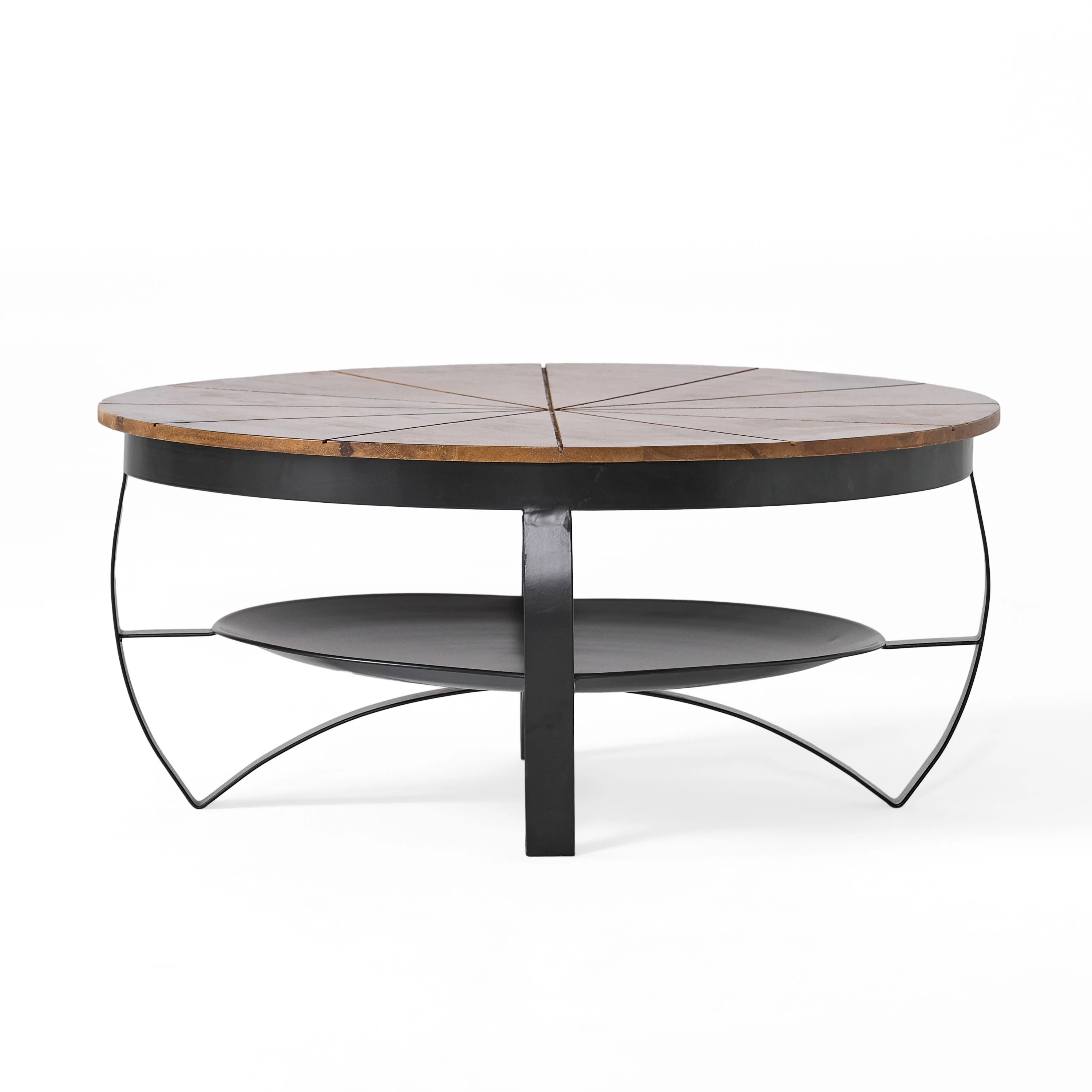 Oluwatomi Handcrafted Boho Mango Wood and Iron Coffee Table - furnishings
