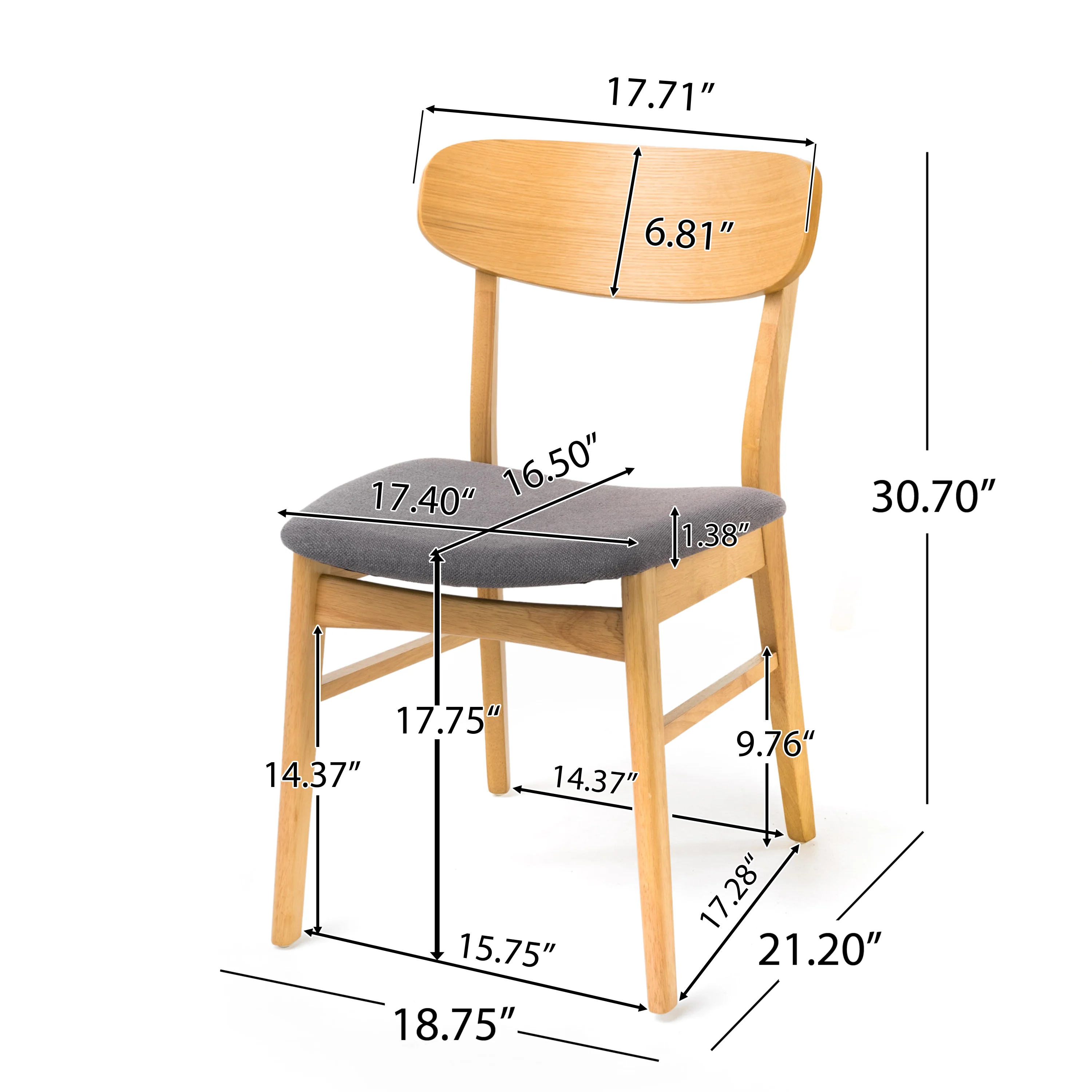 Lucille Fabric/ Wood Finish Dining Chair (Set of 2) - furnishings