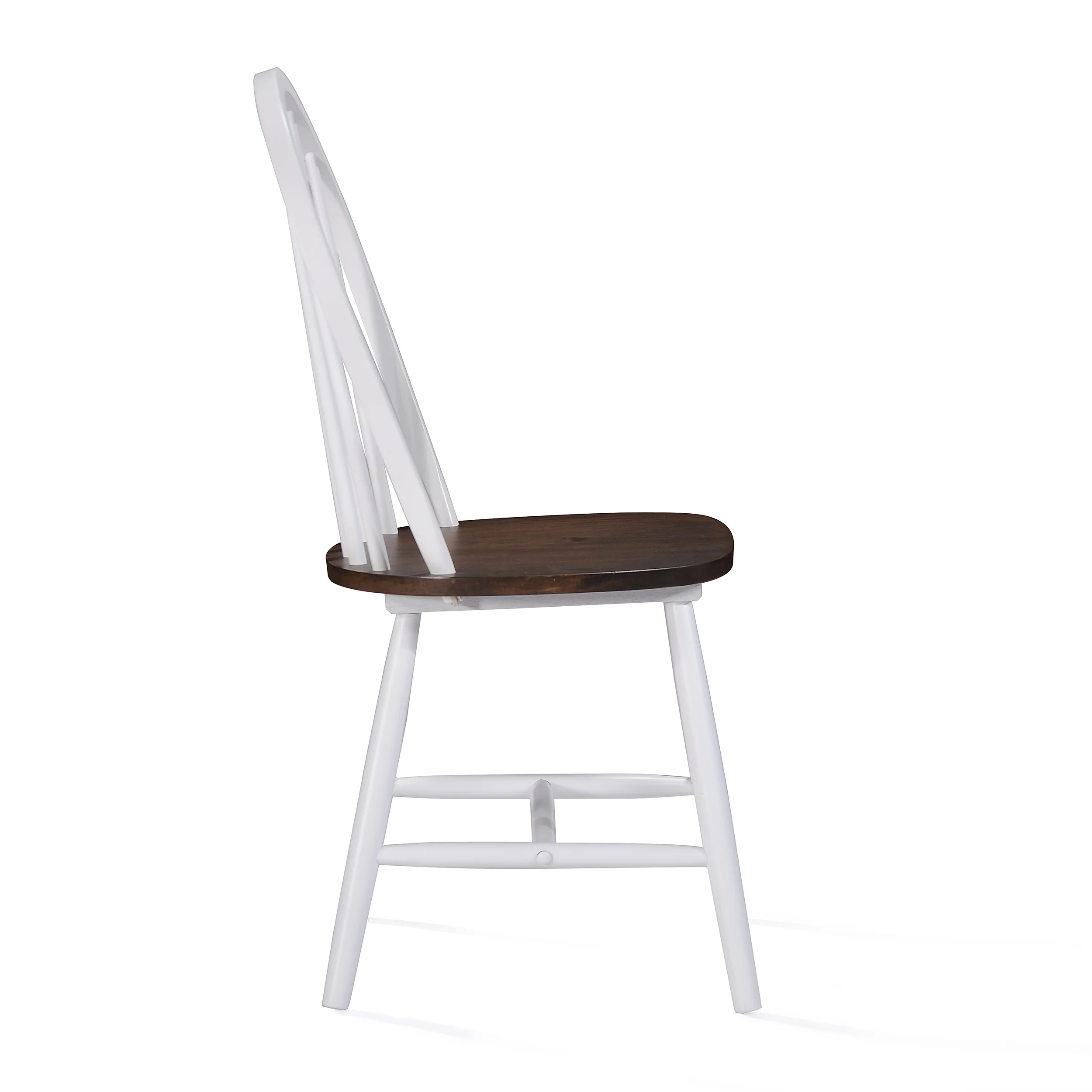 Crosby Farmhouse Cottage High Back Spindled Rubberwood Dining Chairs (Set of 2) - furnishings