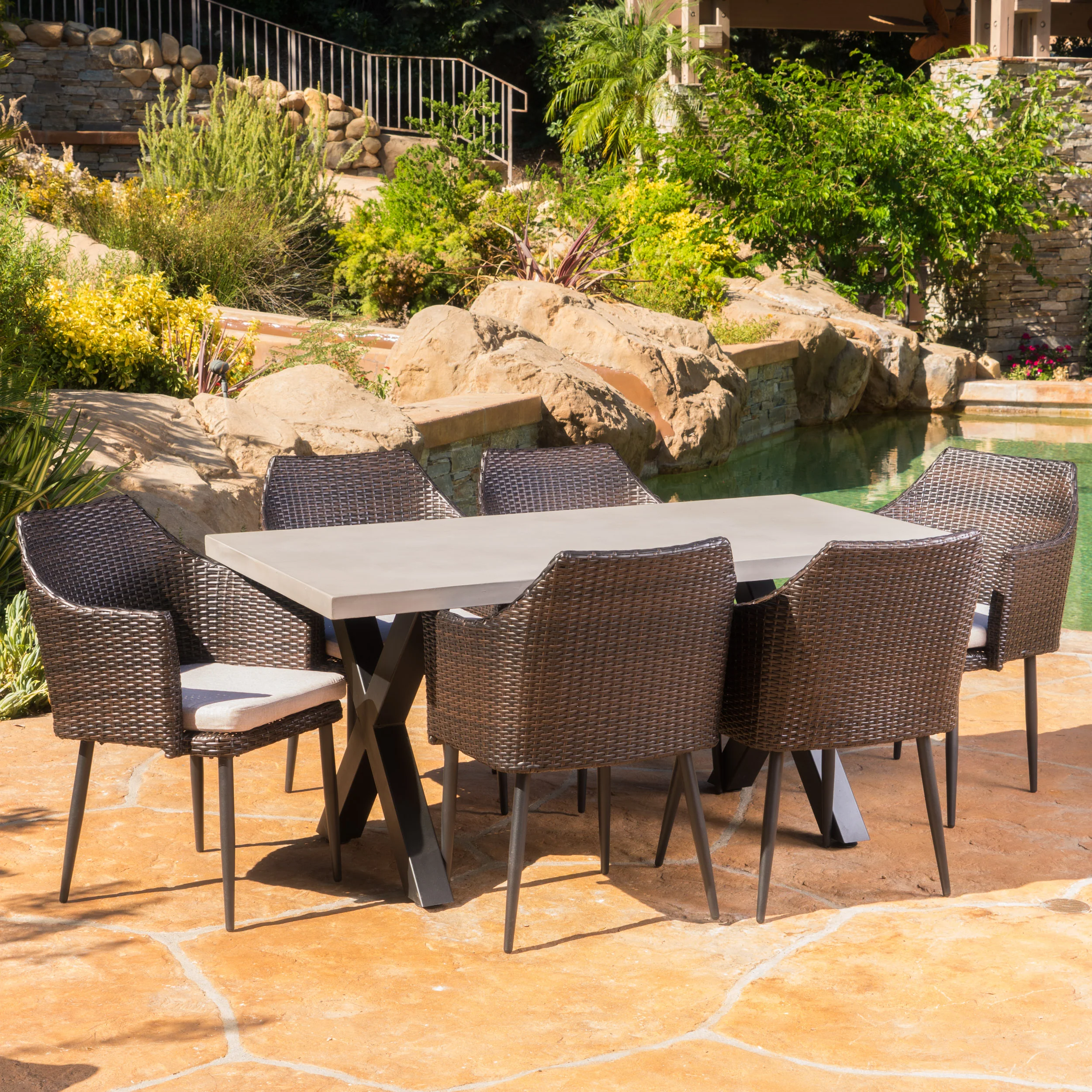 Maccie Outdoor 6 Seater Dining Set - furnishings