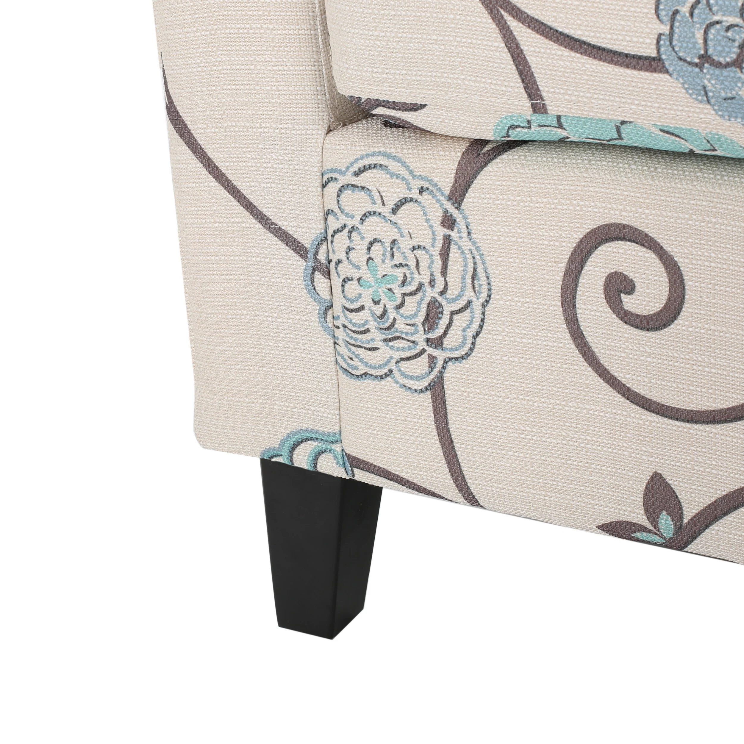 Palisades White and Blue Fabric Club Chair - furnishings