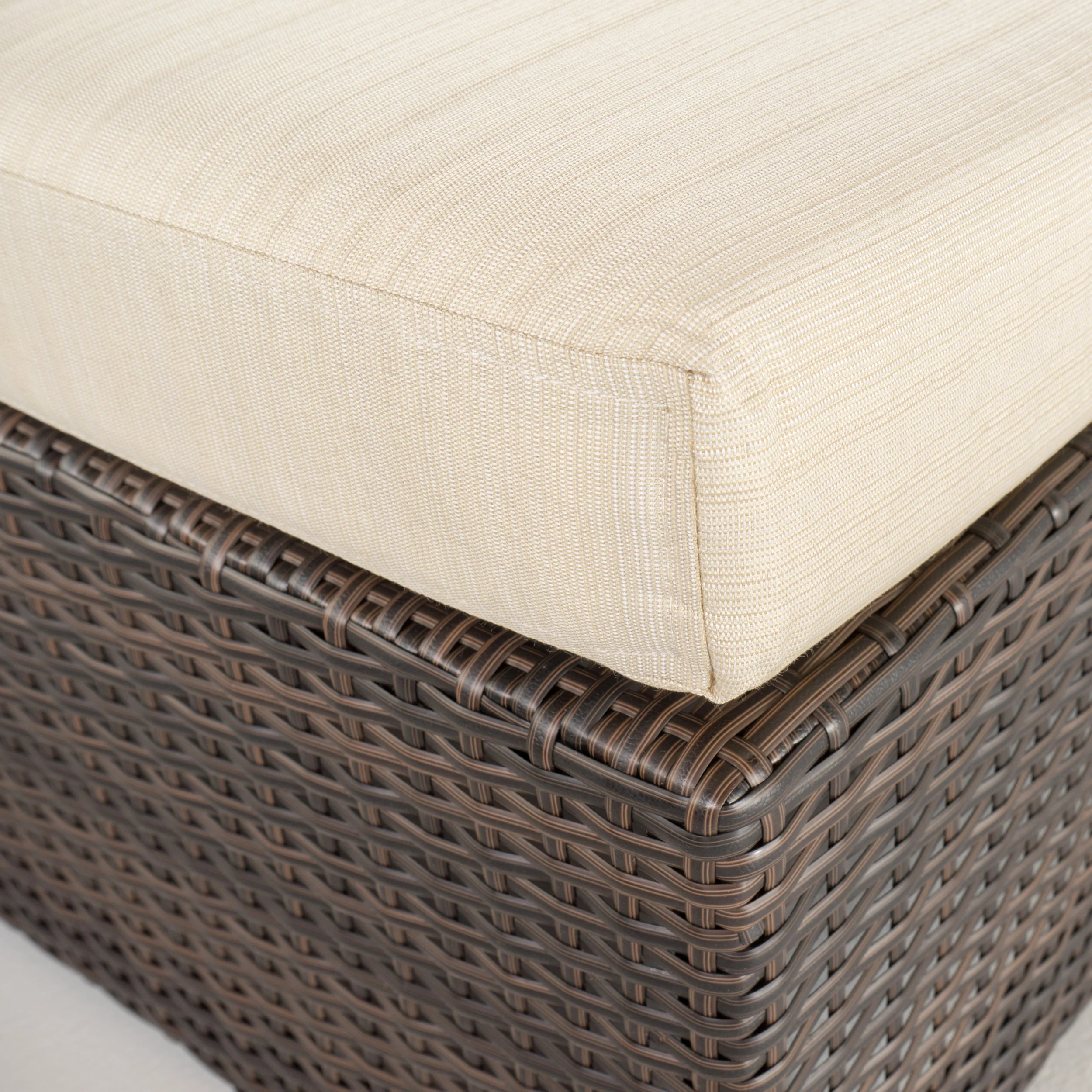 Avianna Outdoor Wicker Ottoman with Cushion - furnishings