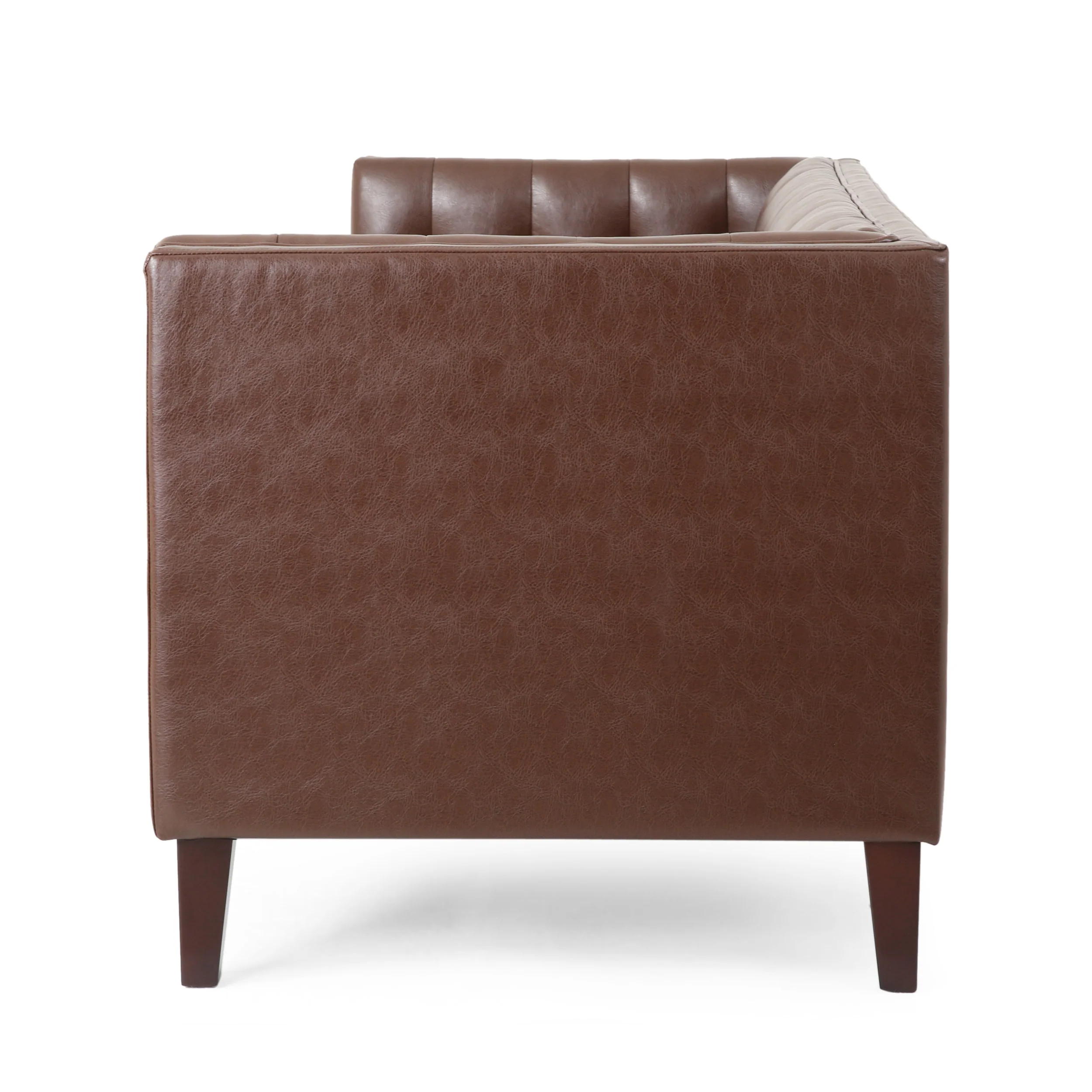 Silkie Contemporary Faux Leather Tufted 3 Seater Sofa - furnishings