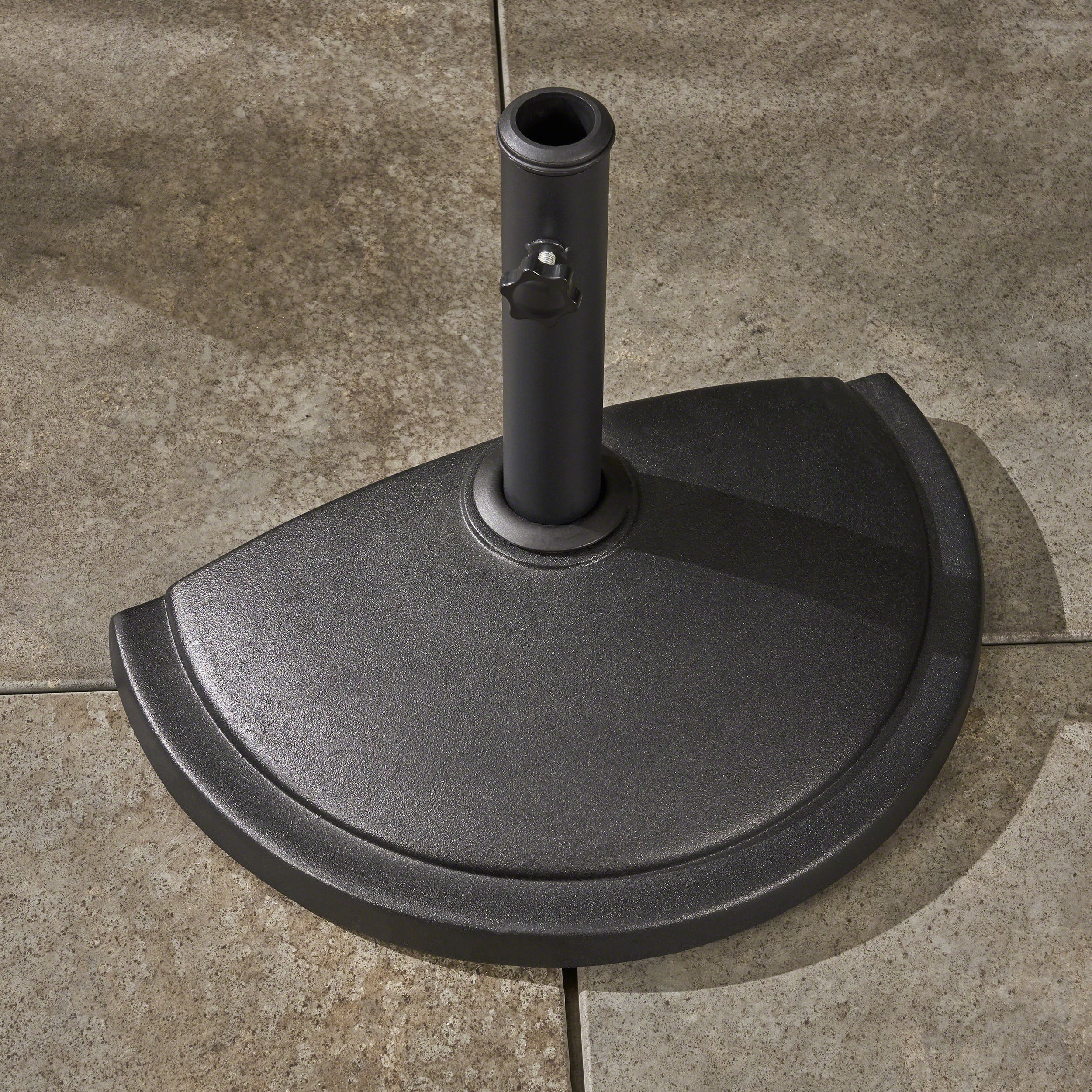 Nixon Outdoor 25lb Concrete Half Round Umbrella Base - furnishings