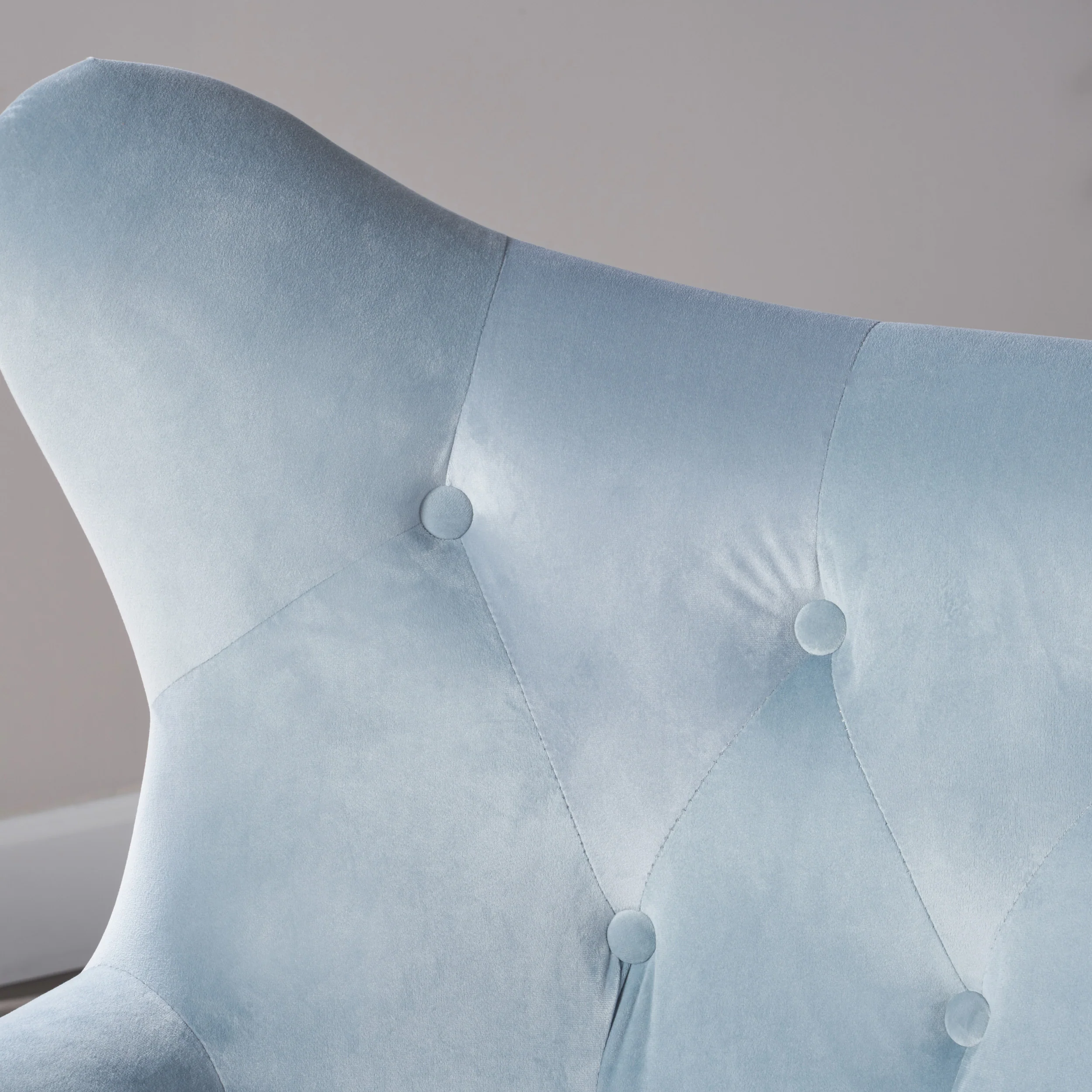Mae Velvet Tufted Wingback Armchair - furnishings