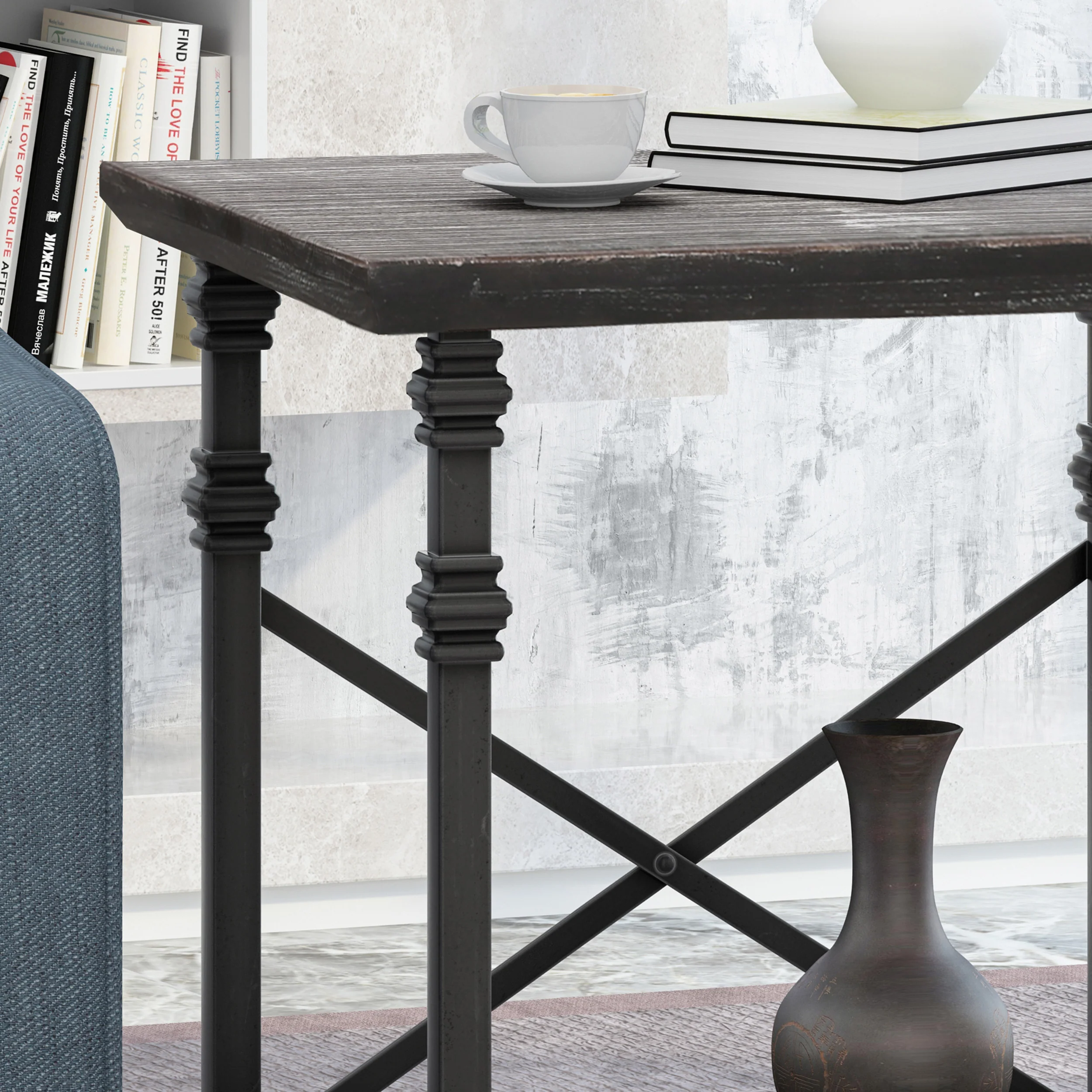 Mckynna Modern Industrial End Table - furnishings