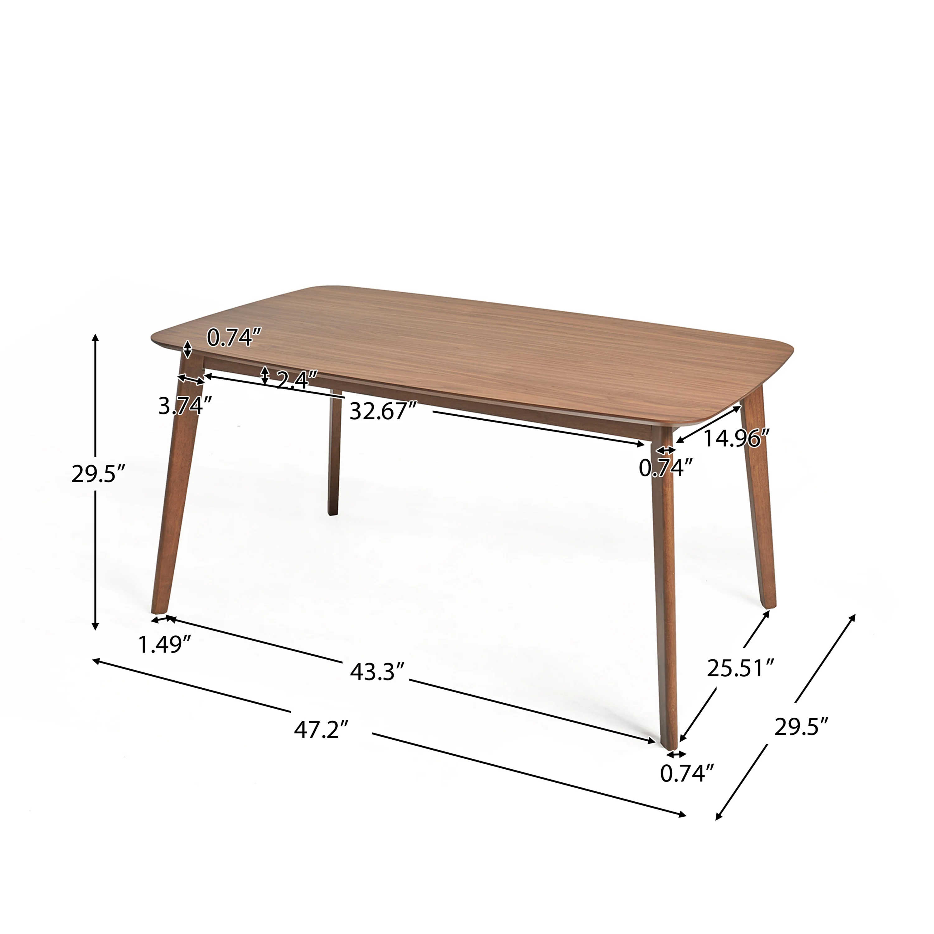 Keiko Mid Century Modern Wood Dining Table - furnishings