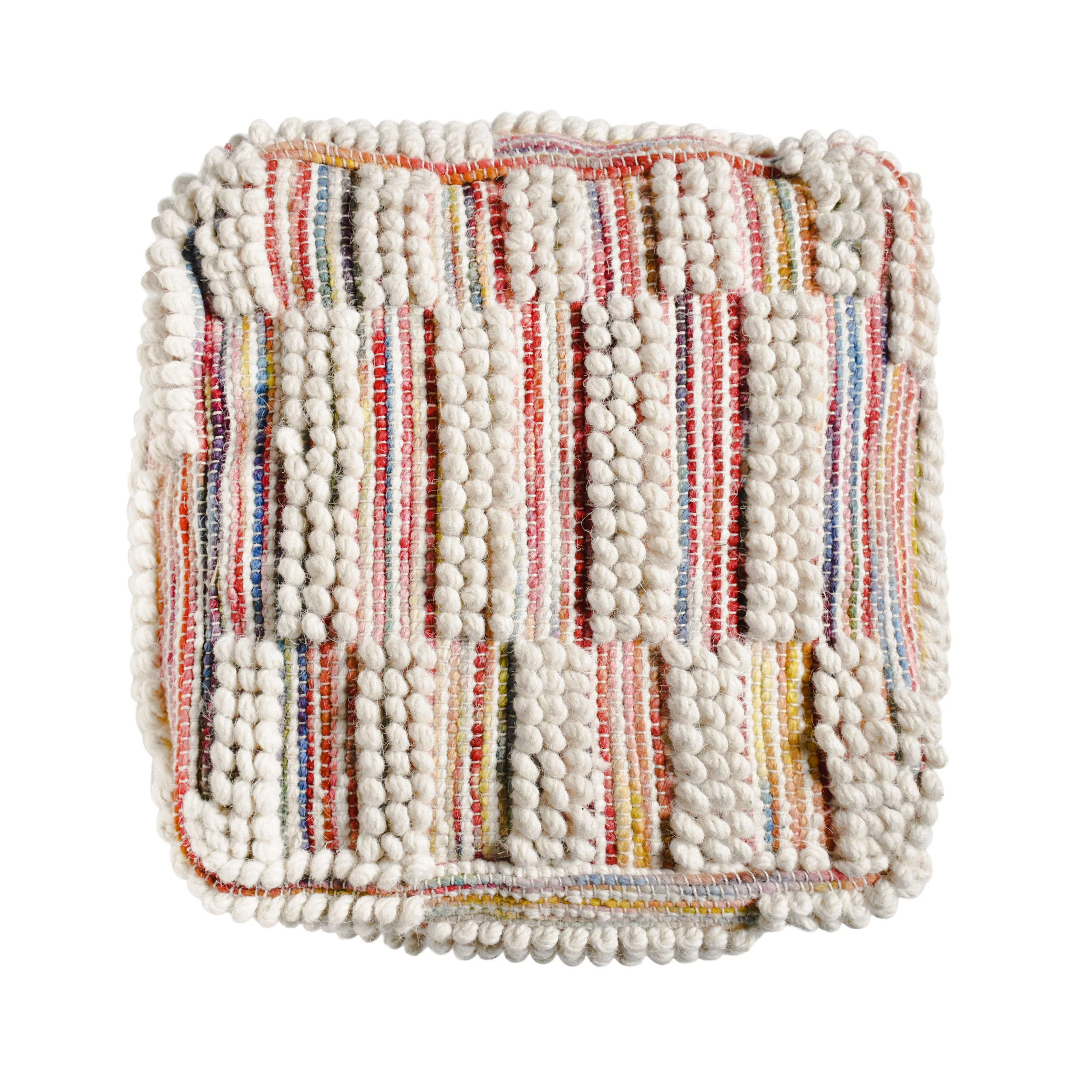 Taz Contemporary Handcrafted Fabric Cube Pouf - furnishings