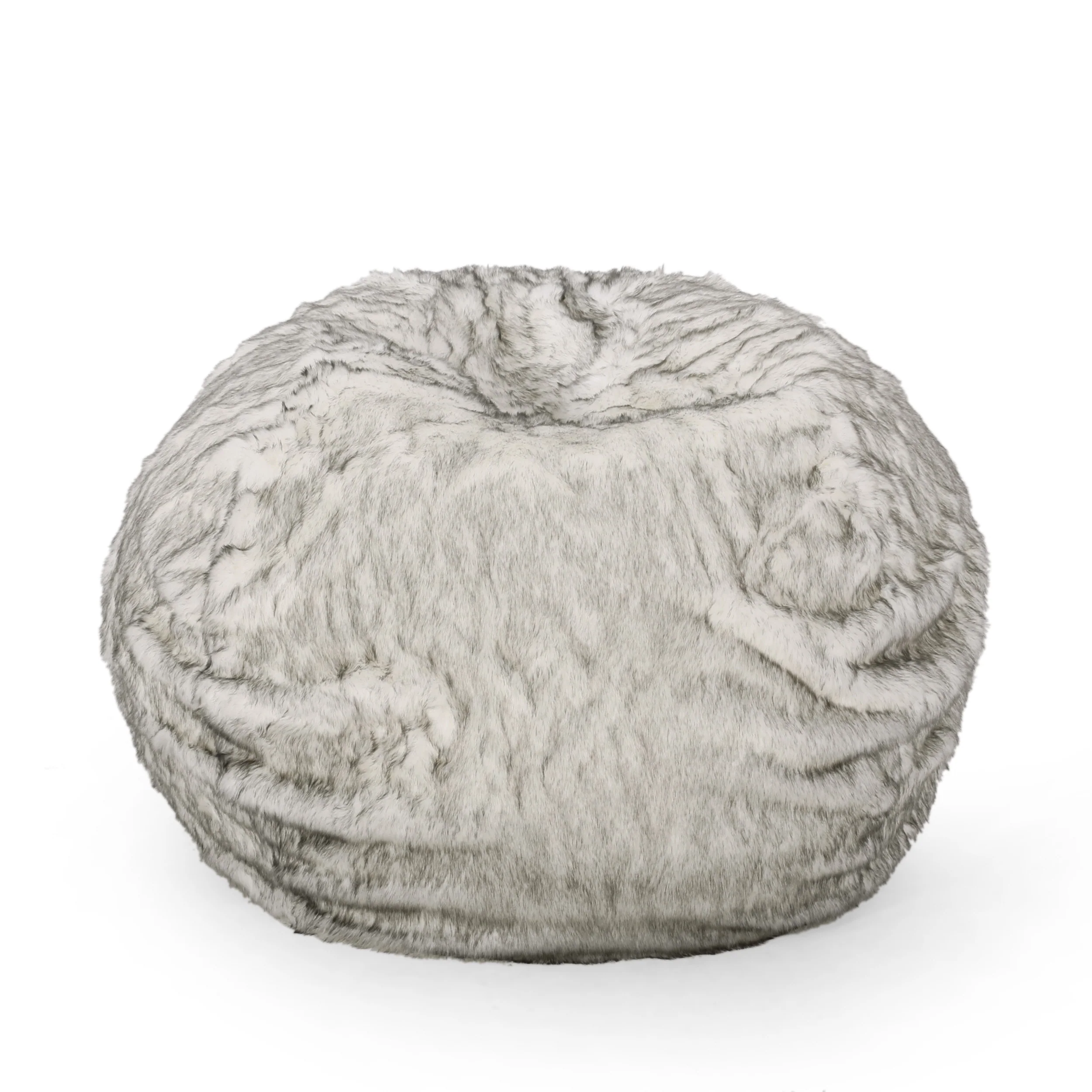 Terrell Schley Modern Glam 5 Foot Short Faux Fur Bean Bag - furnishings