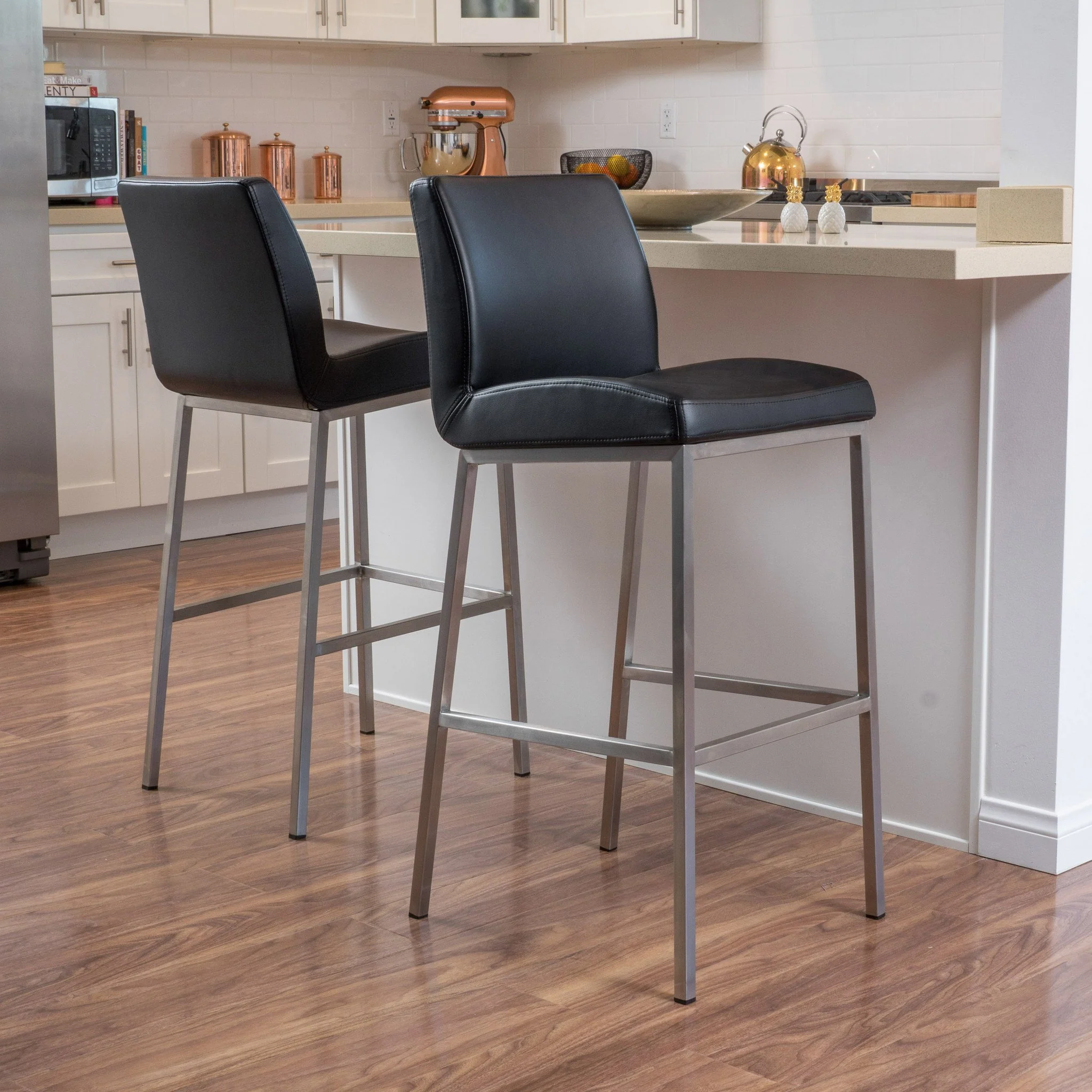 October 30-Inch Bonded Leather Barstool (Set of 2) - furnishings