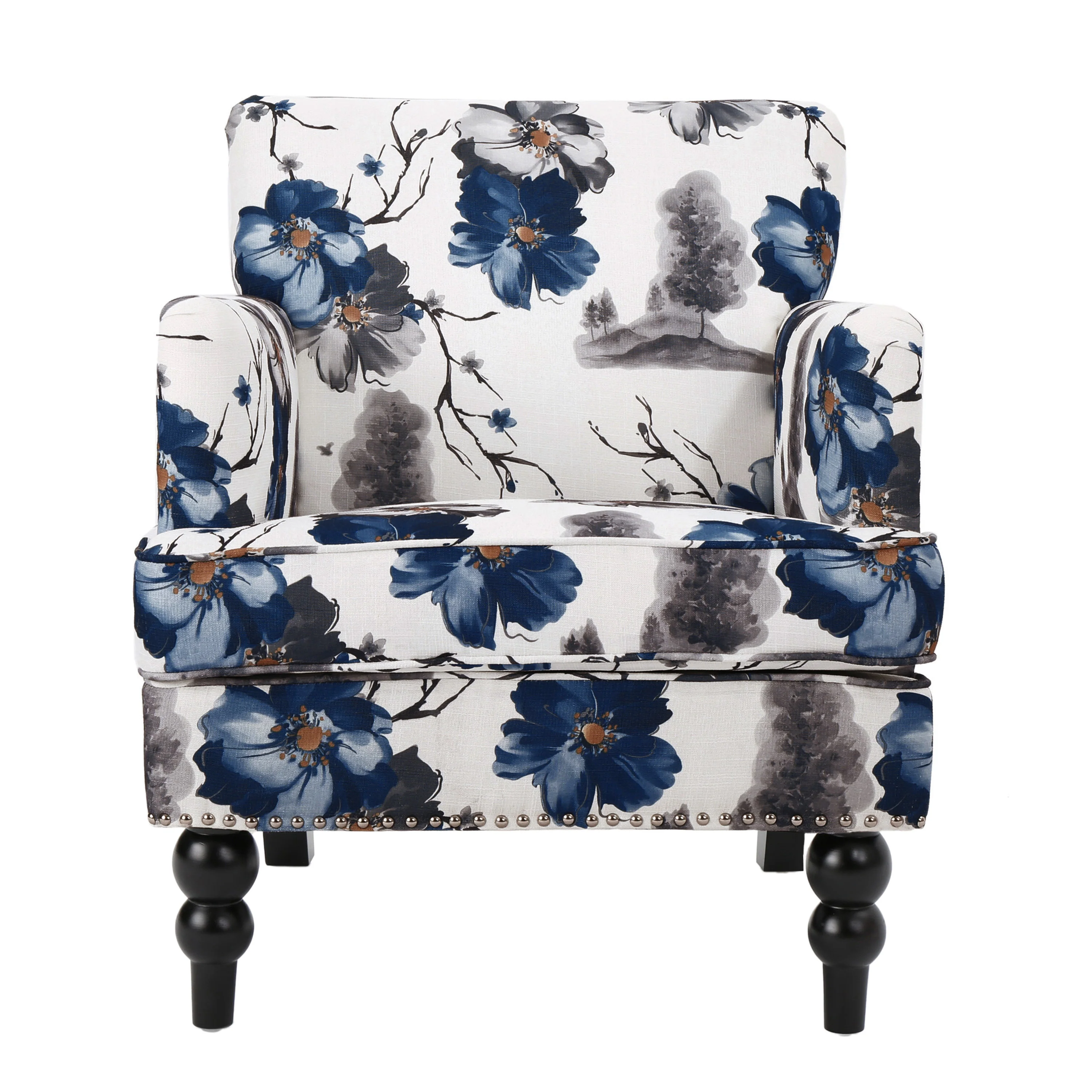 Manon Floral Print Fabric Club Chair - furnishings