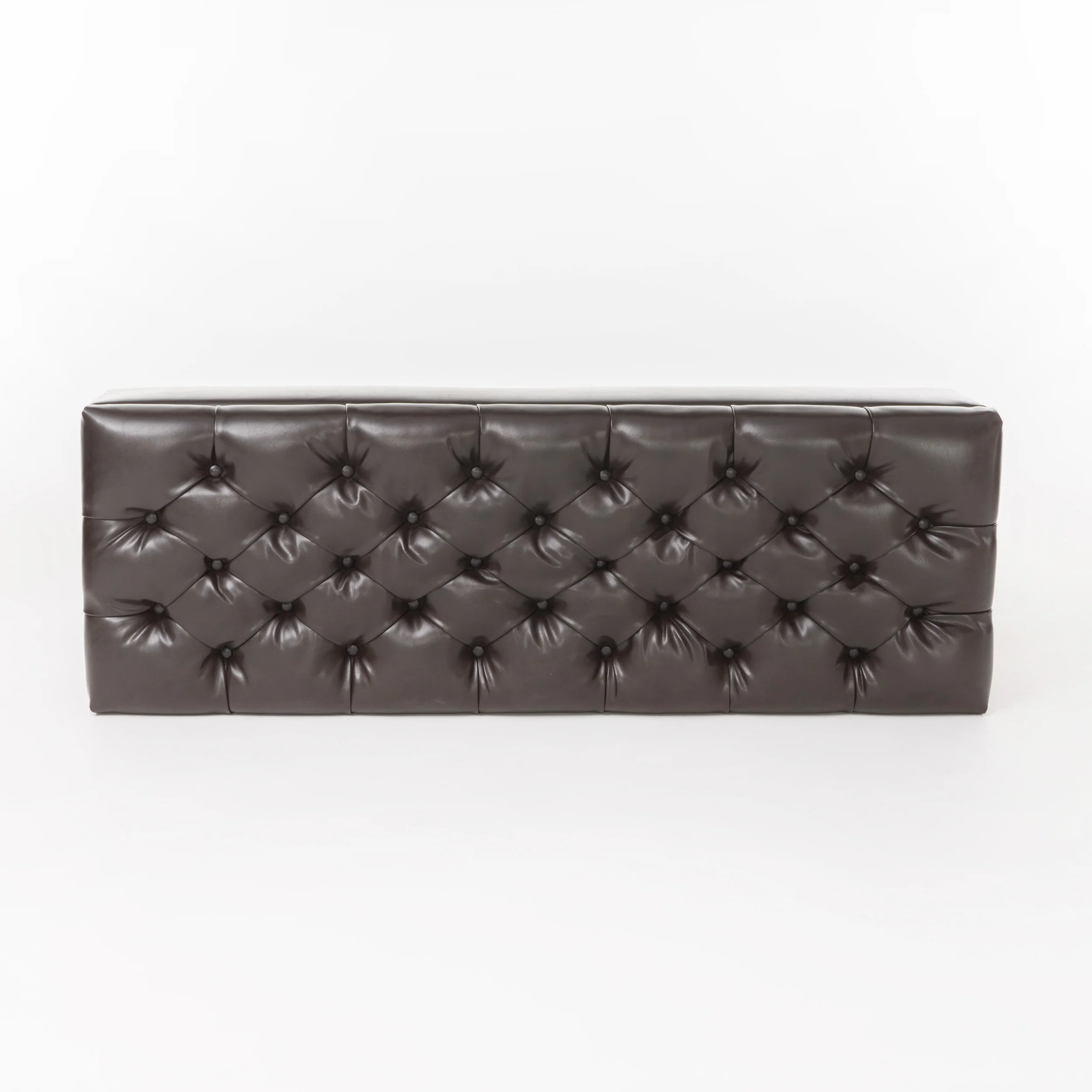 Molle Contemporary Button-Tufted Leather Storage Ottoman Bench - furnishings
