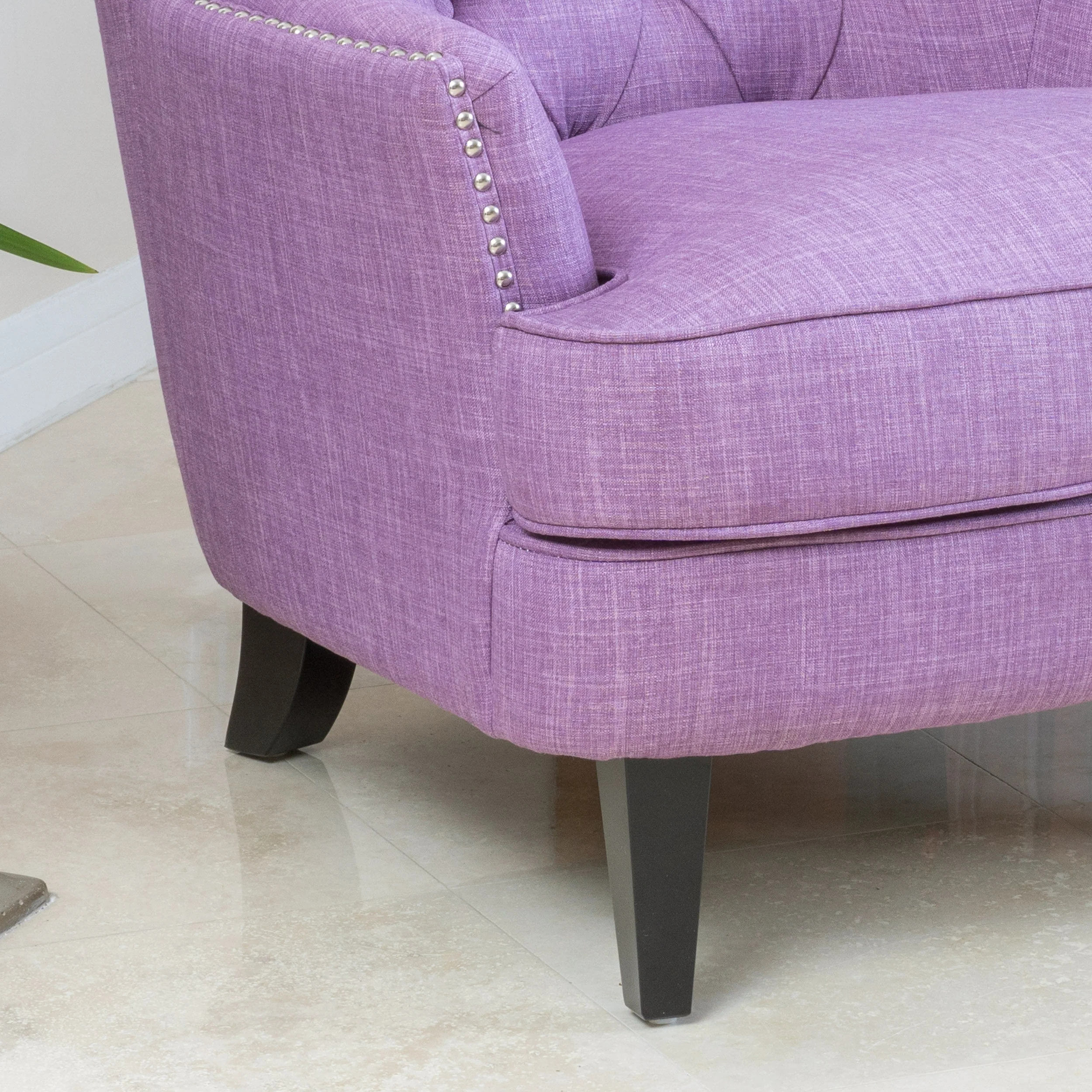 Alfred Button Tufted Fabric Club Chair - furnishings
