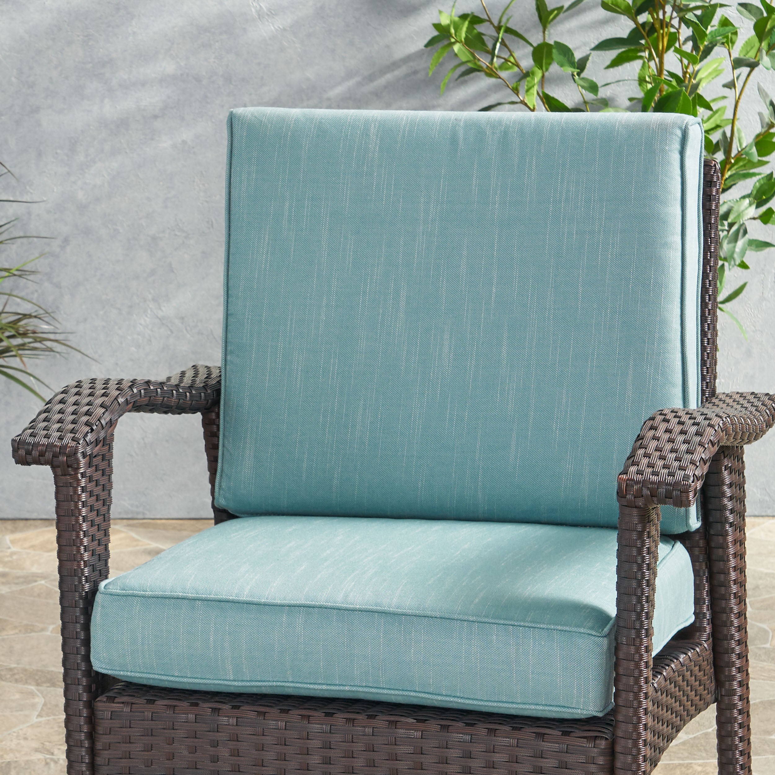 Atiyah Outdoor Water Resistant Fabric Club Chair Cushions with Piping - furnishings
