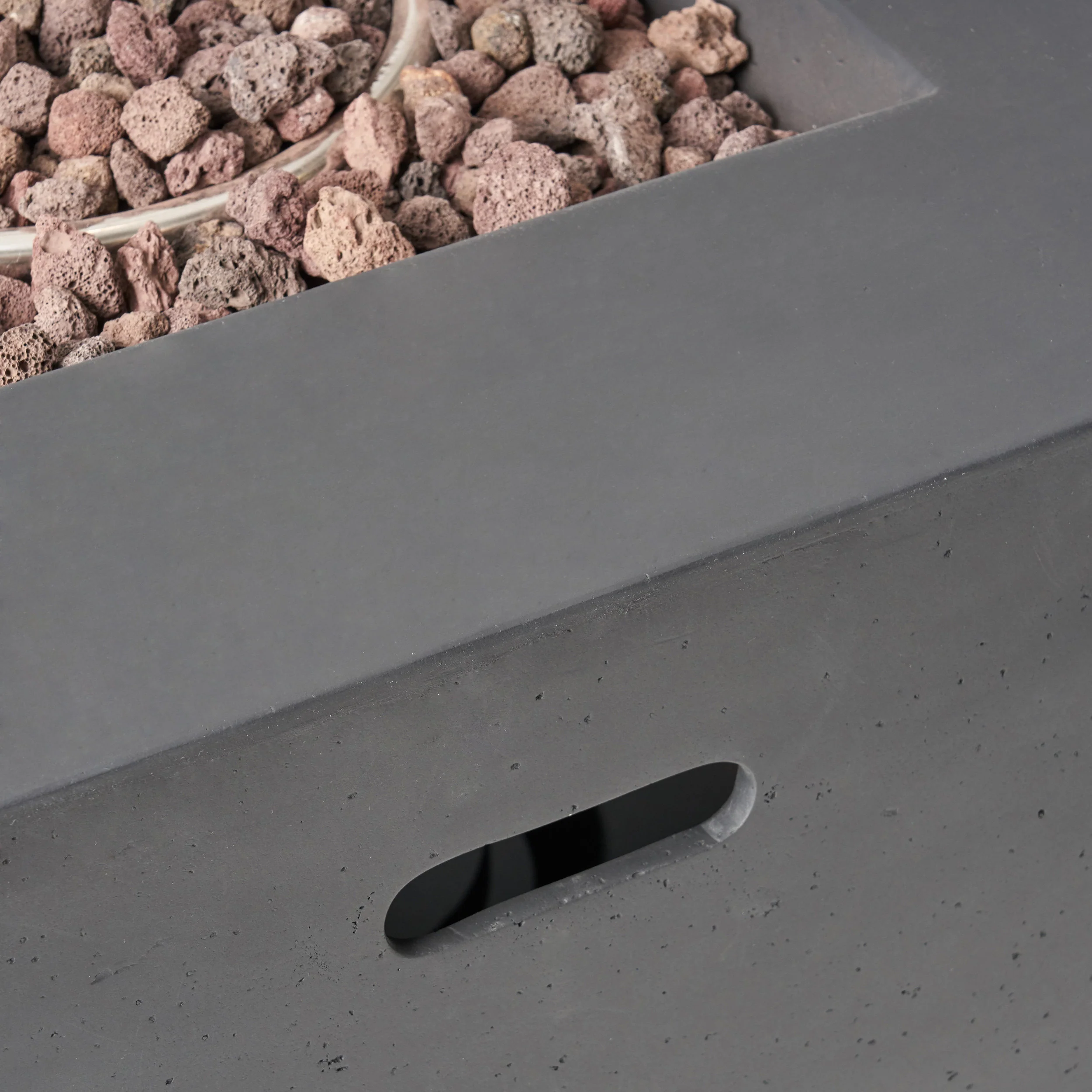 Leo Outdoor 31-inch Square Light Weight Concrete Gas Burning Fire Pit - furnishings