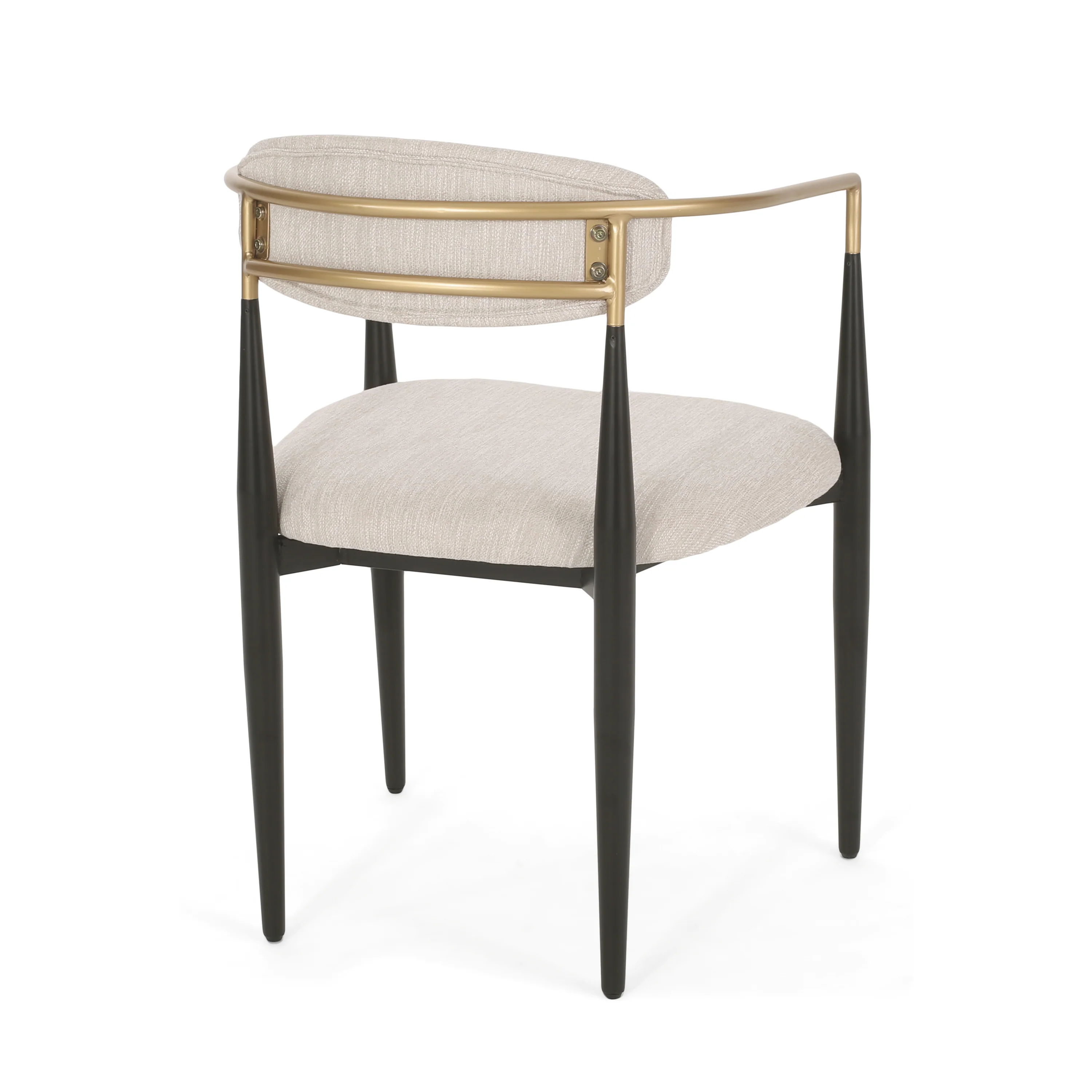 Camas Modern Fabric Upholstered Iron Dining Chairs, Set of 2 - furnishings