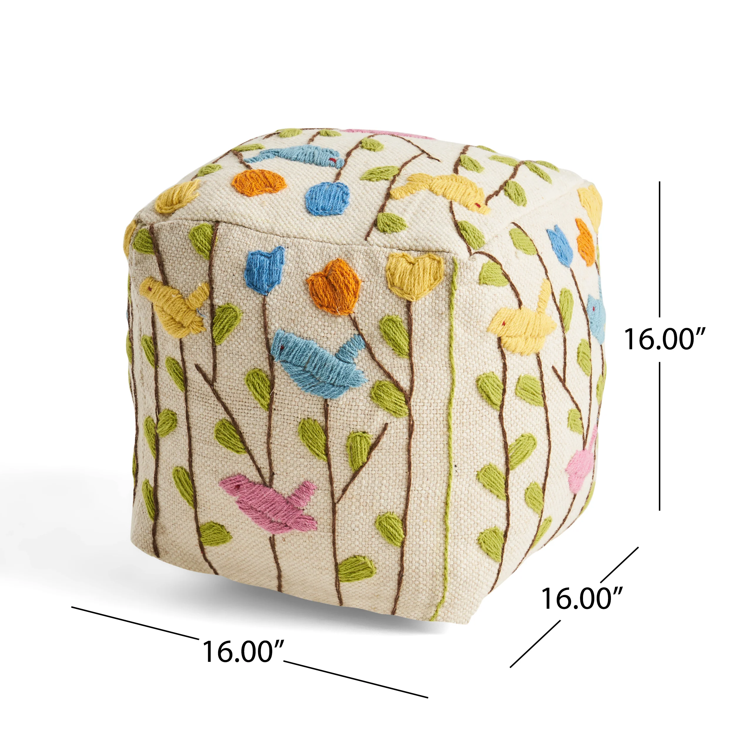 Zeki Boho Wool Ottoman Pouf - furnishings