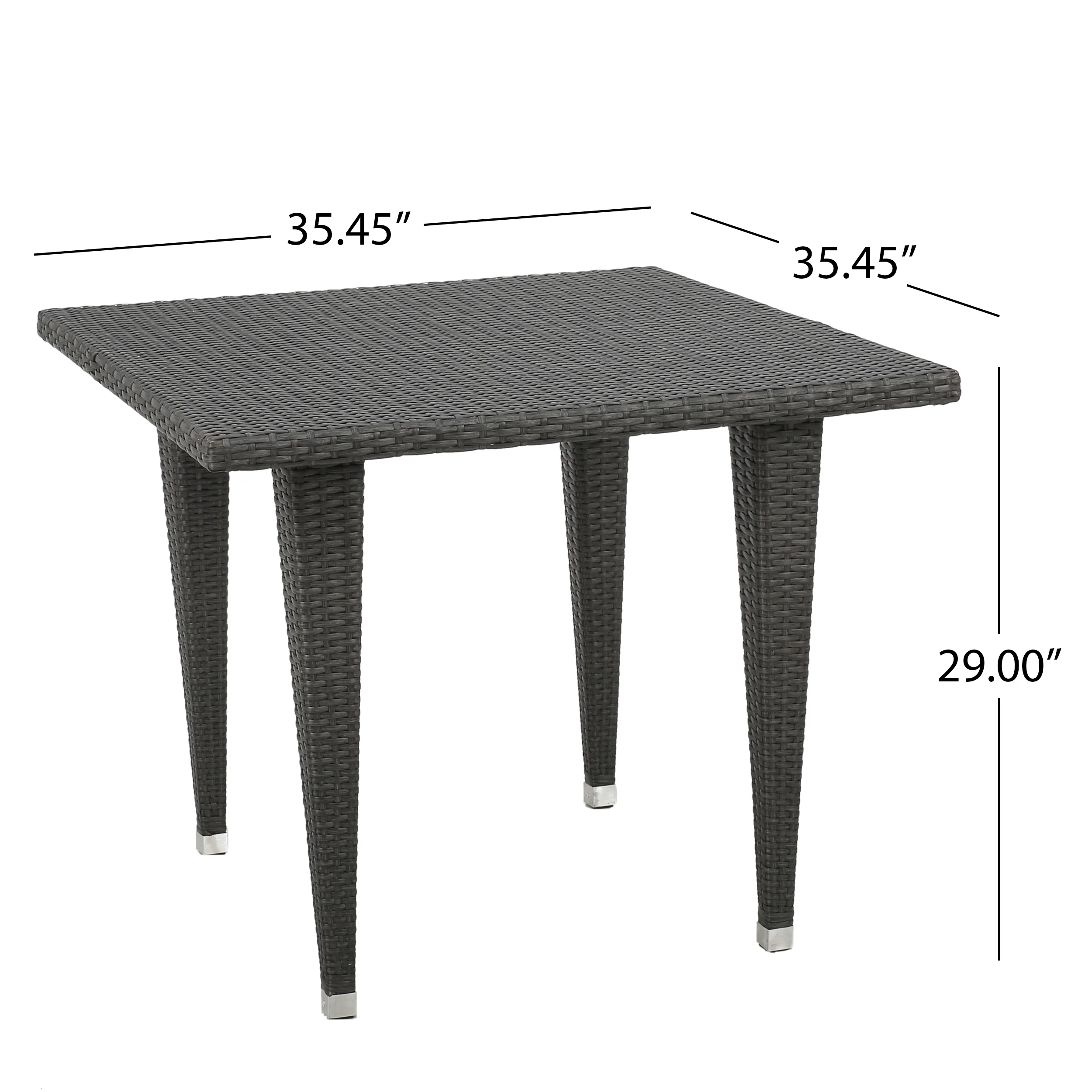 Hans Outdoor 5 Piece Wicker Dining Set, Grey - furnishings