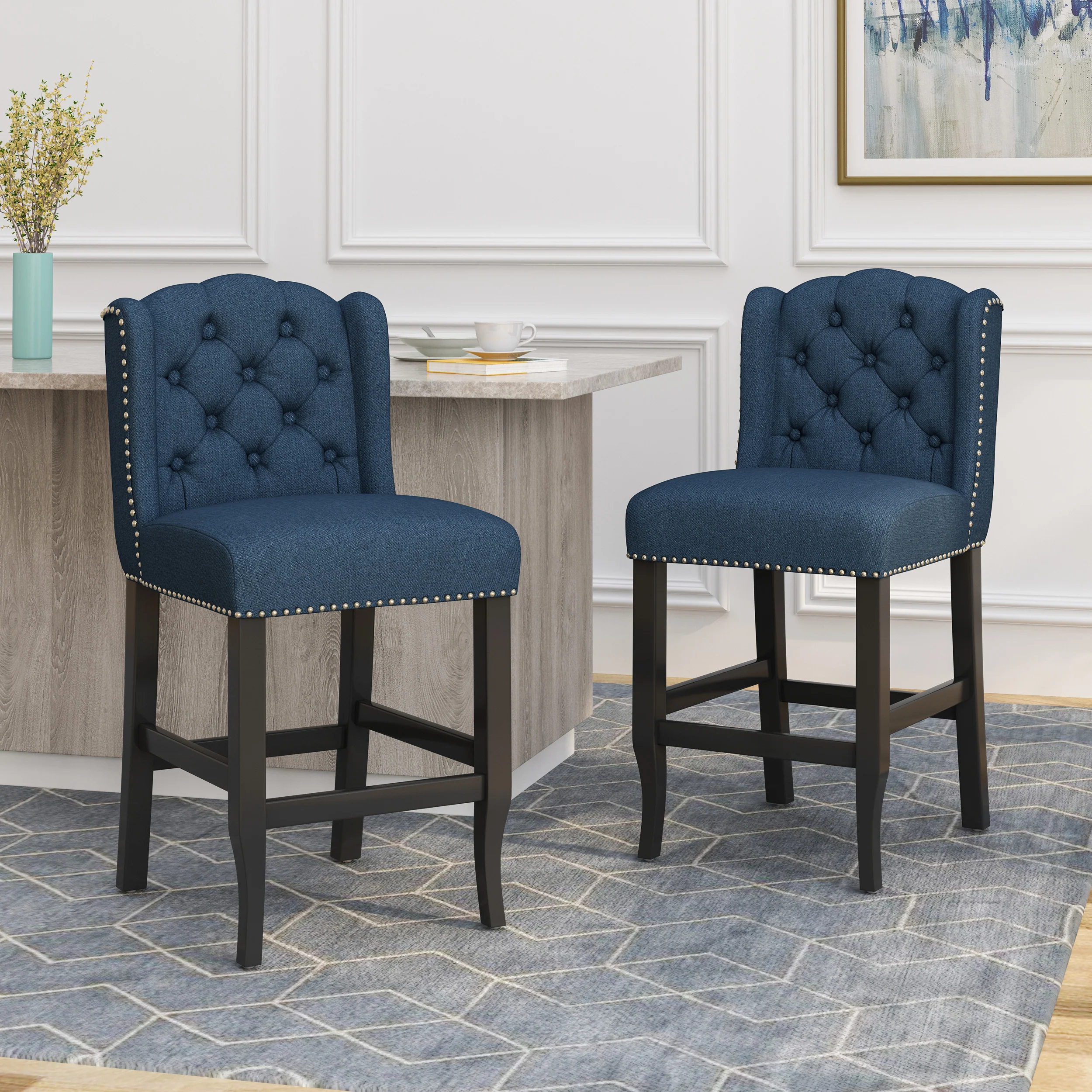 Leisha Wingback Counter Stool - furnishings