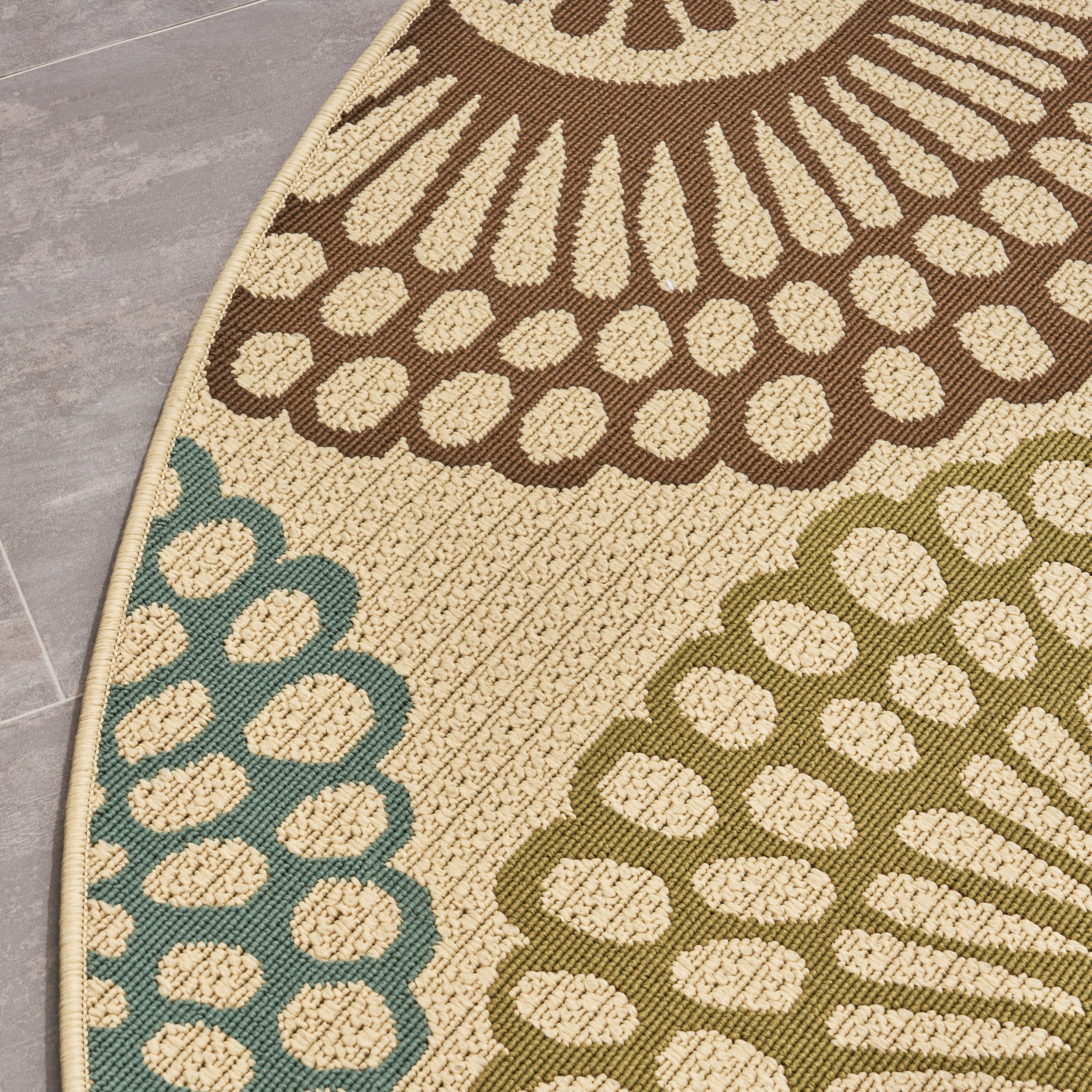 Pine Indoor/Outdoor Floral Area Rug, Beige and Multicolored - furnishings