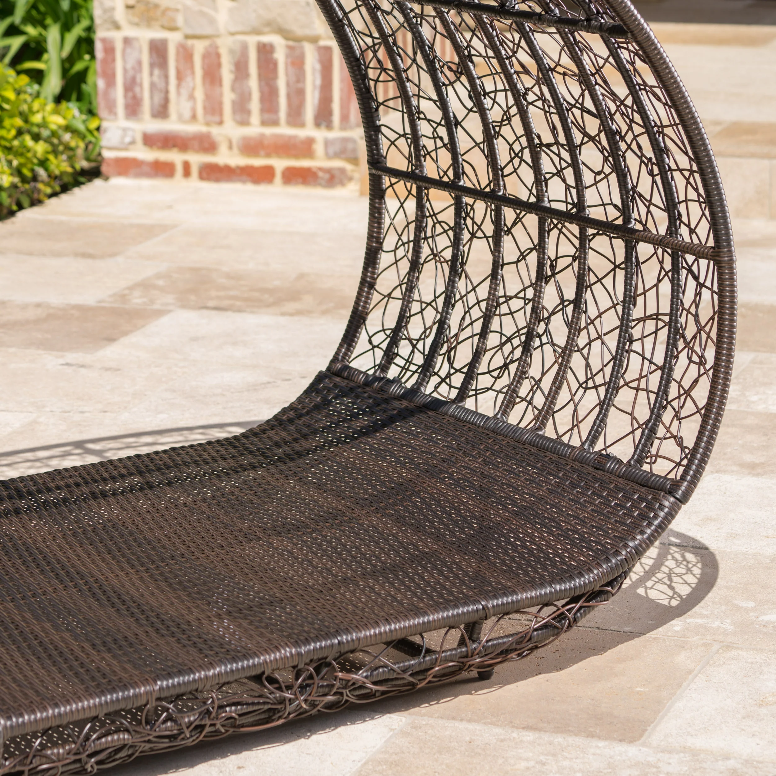 Abigal Outdoor Wicker Daybed with Cushion - furnishings