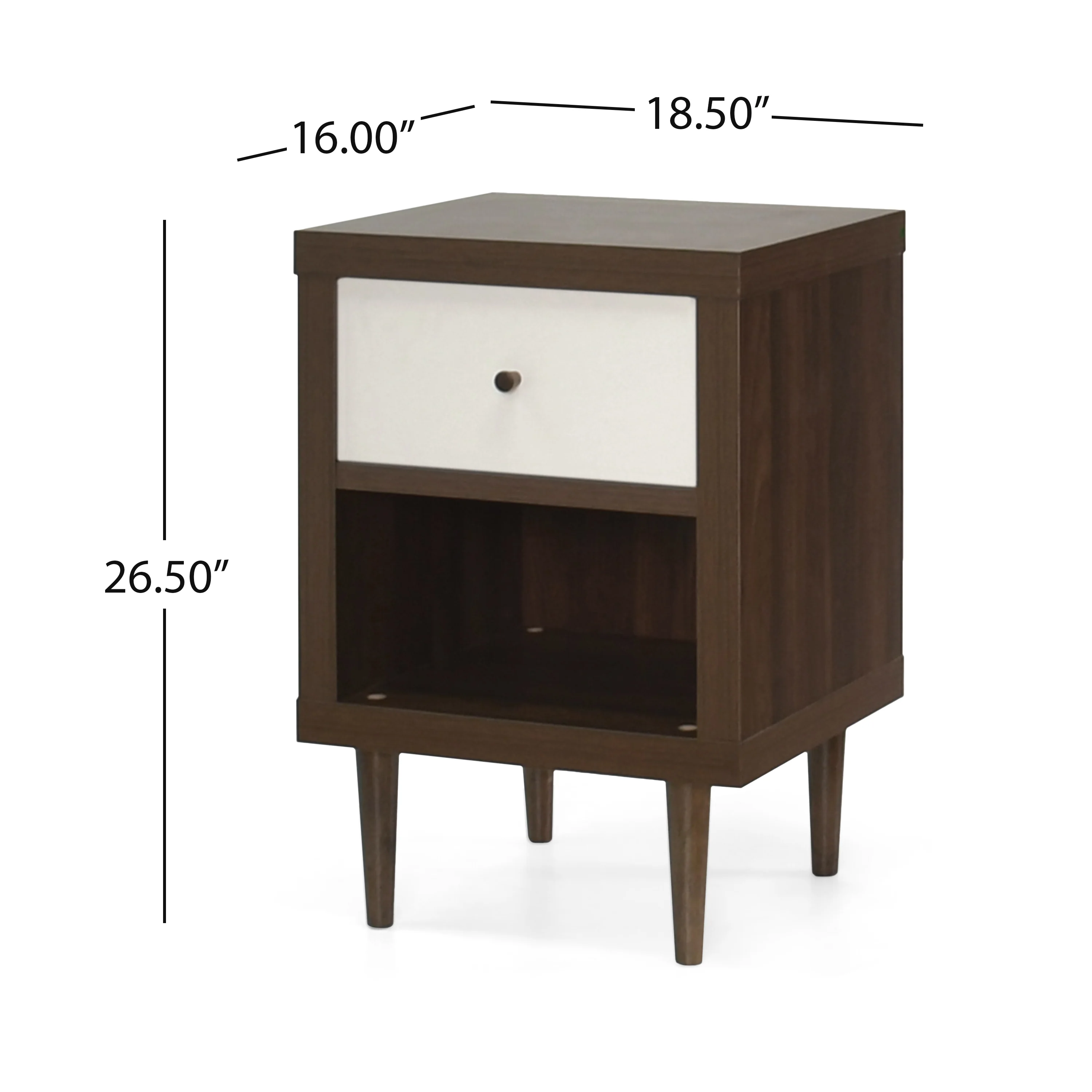 Farhart Faux Wood Single Drawer Nightstand - furnishings