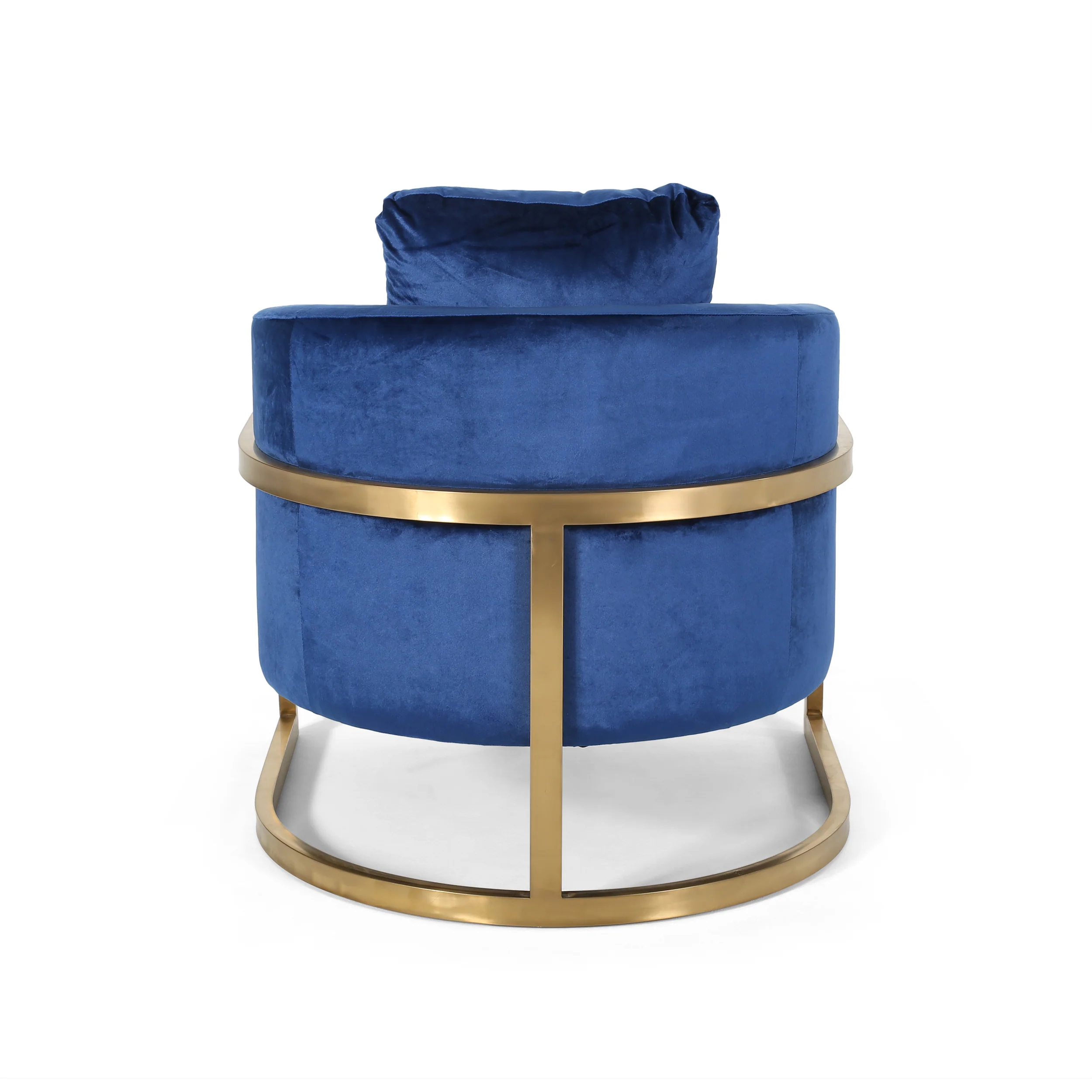 Coldwater Modern Velvet Glam Armchair with Stainless Steel Frame - furnishings