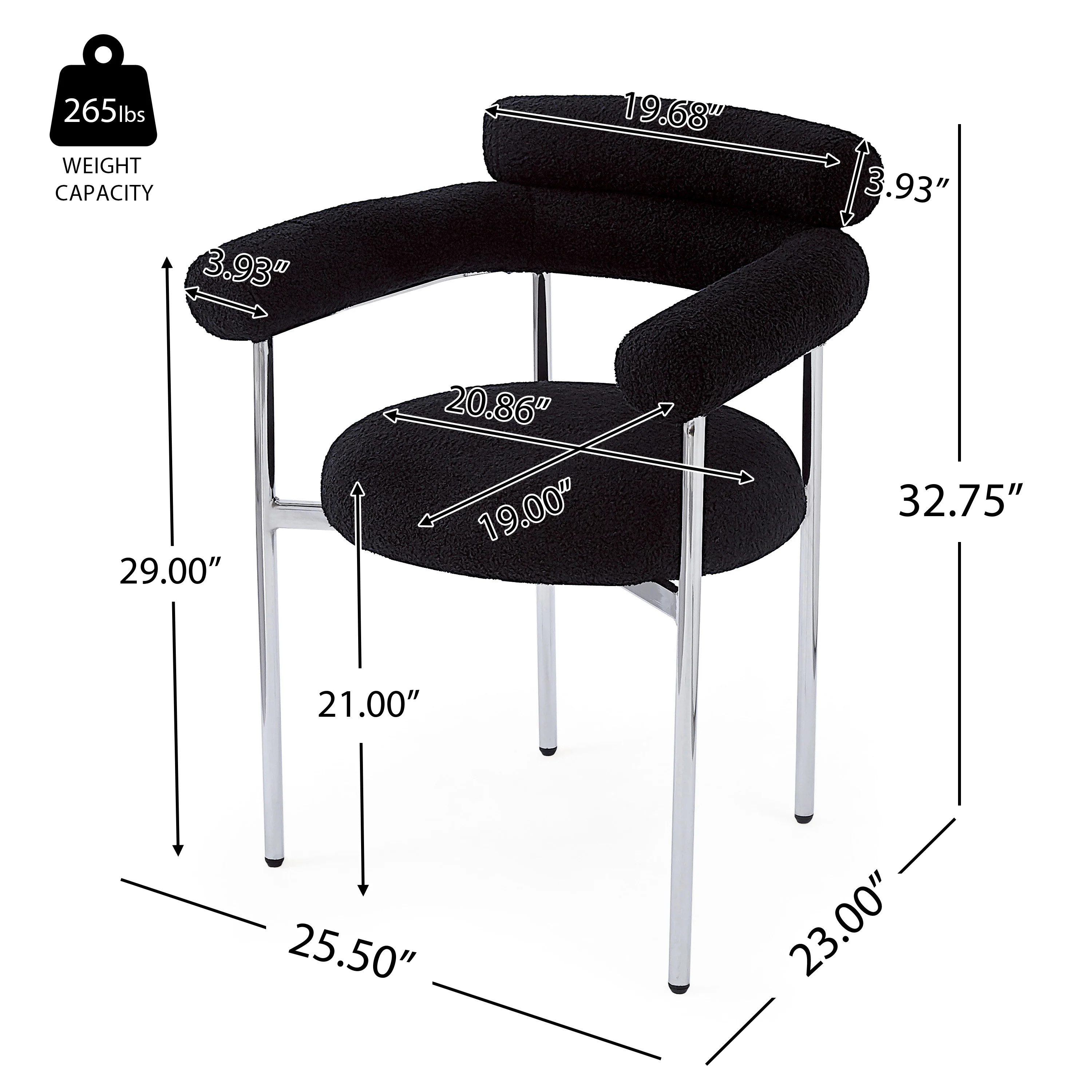 Jornic Modern Arm Upholstered Dining Chair - furnishings