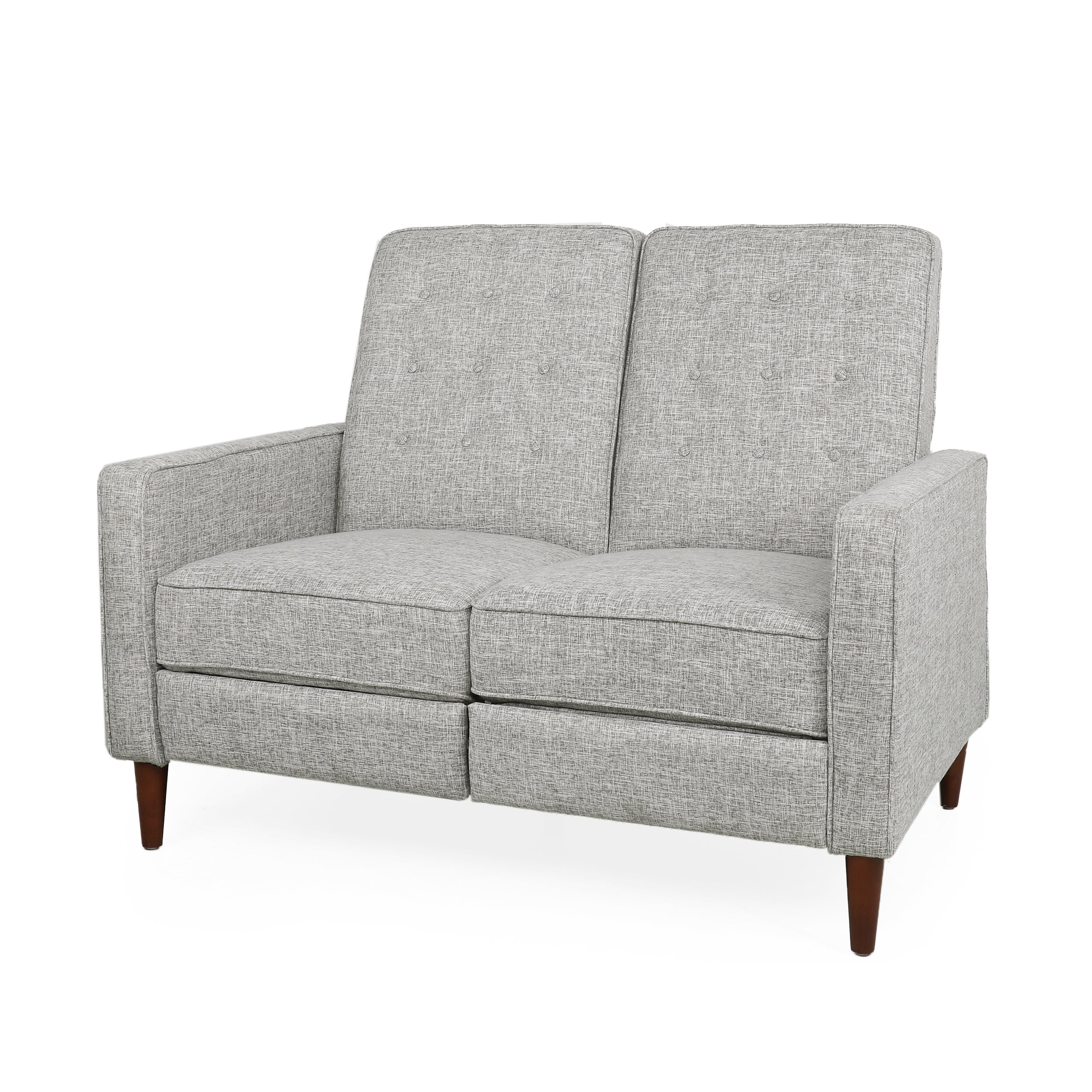 Manville Contemporary Tufted Loveseat Pushback Recliner - furnishings
