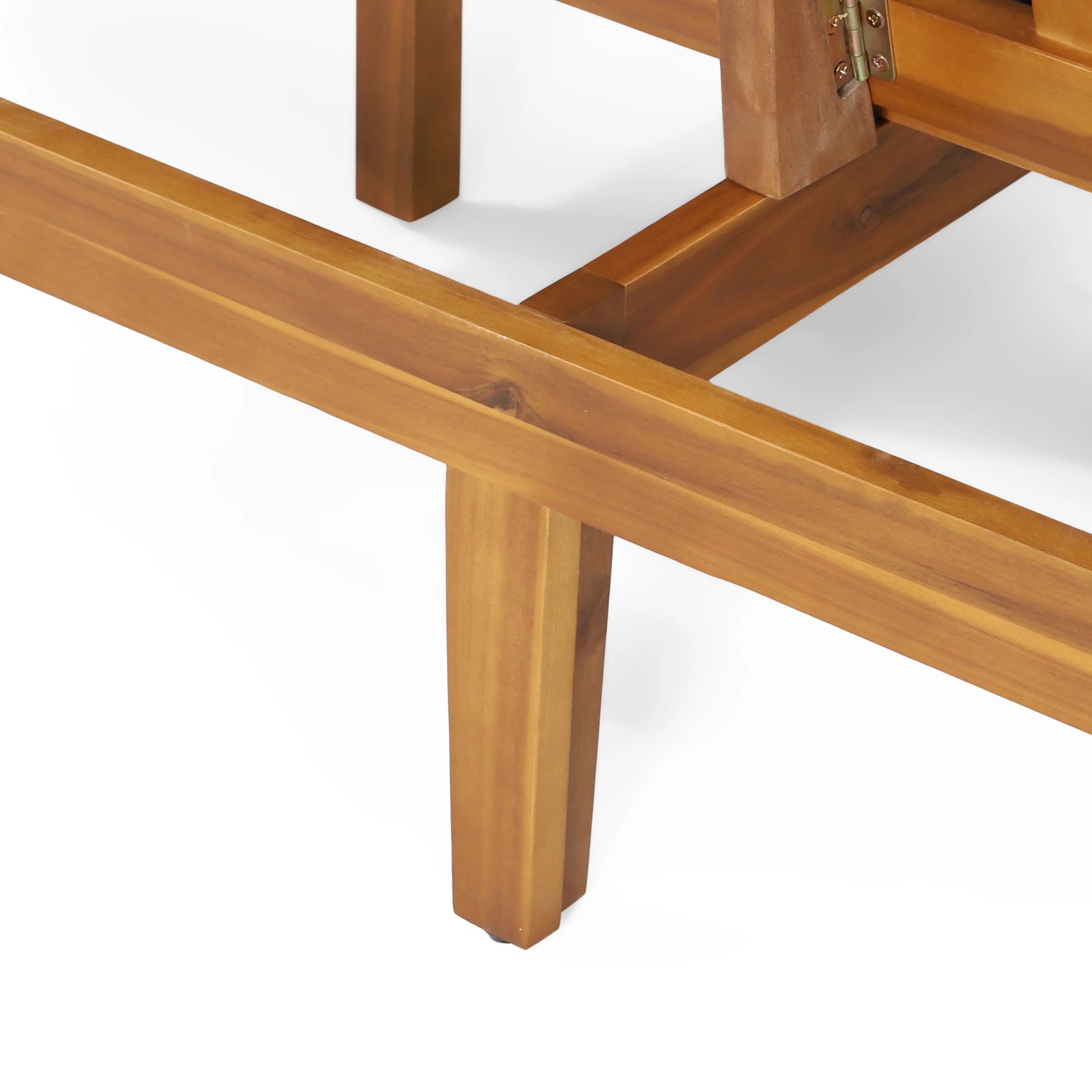 Riebe Outdoor Acacia Wood Convertible Daybed with Cushion - furnishings
