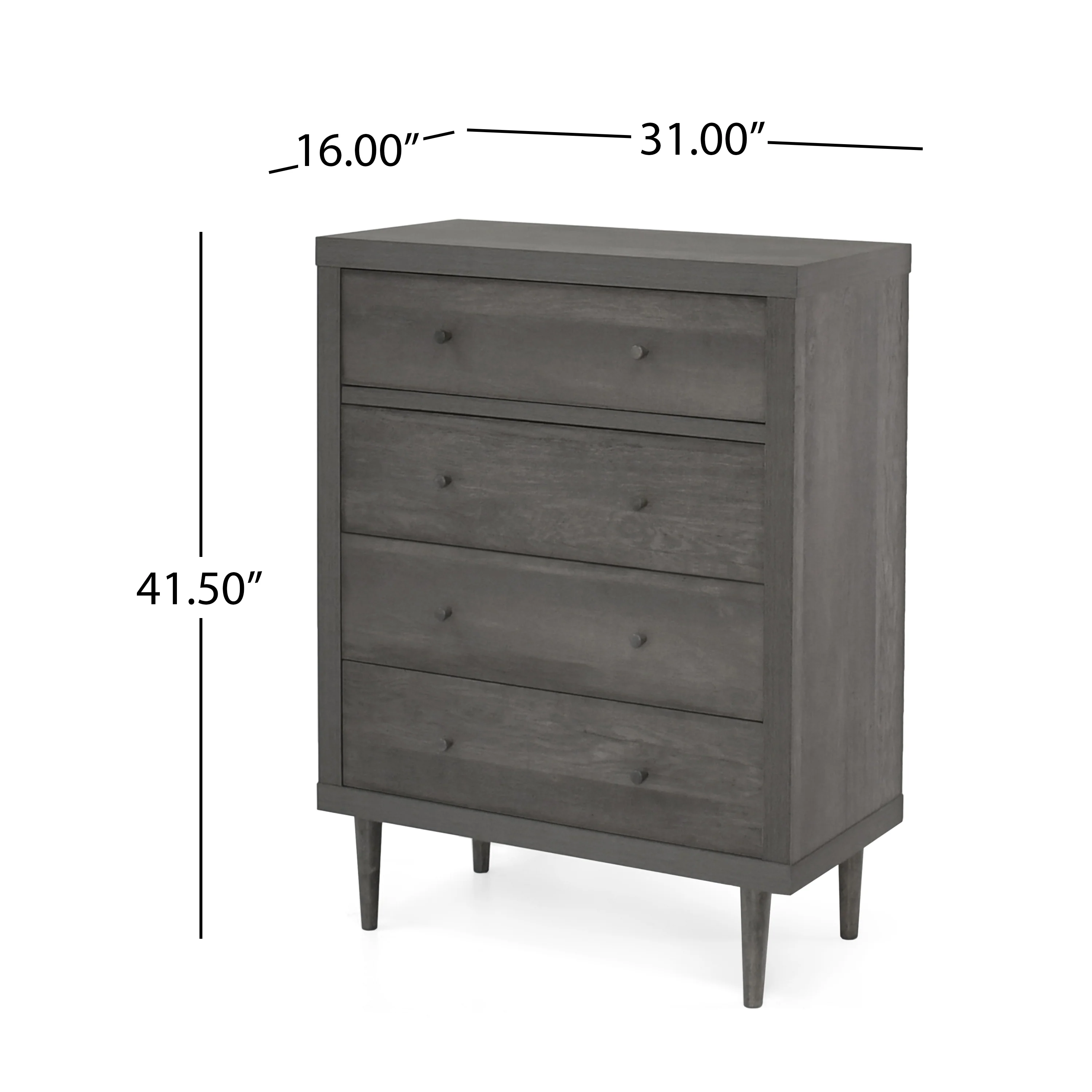 Farhart Mid Century Modern 4 Drawer Dresser - furnishings